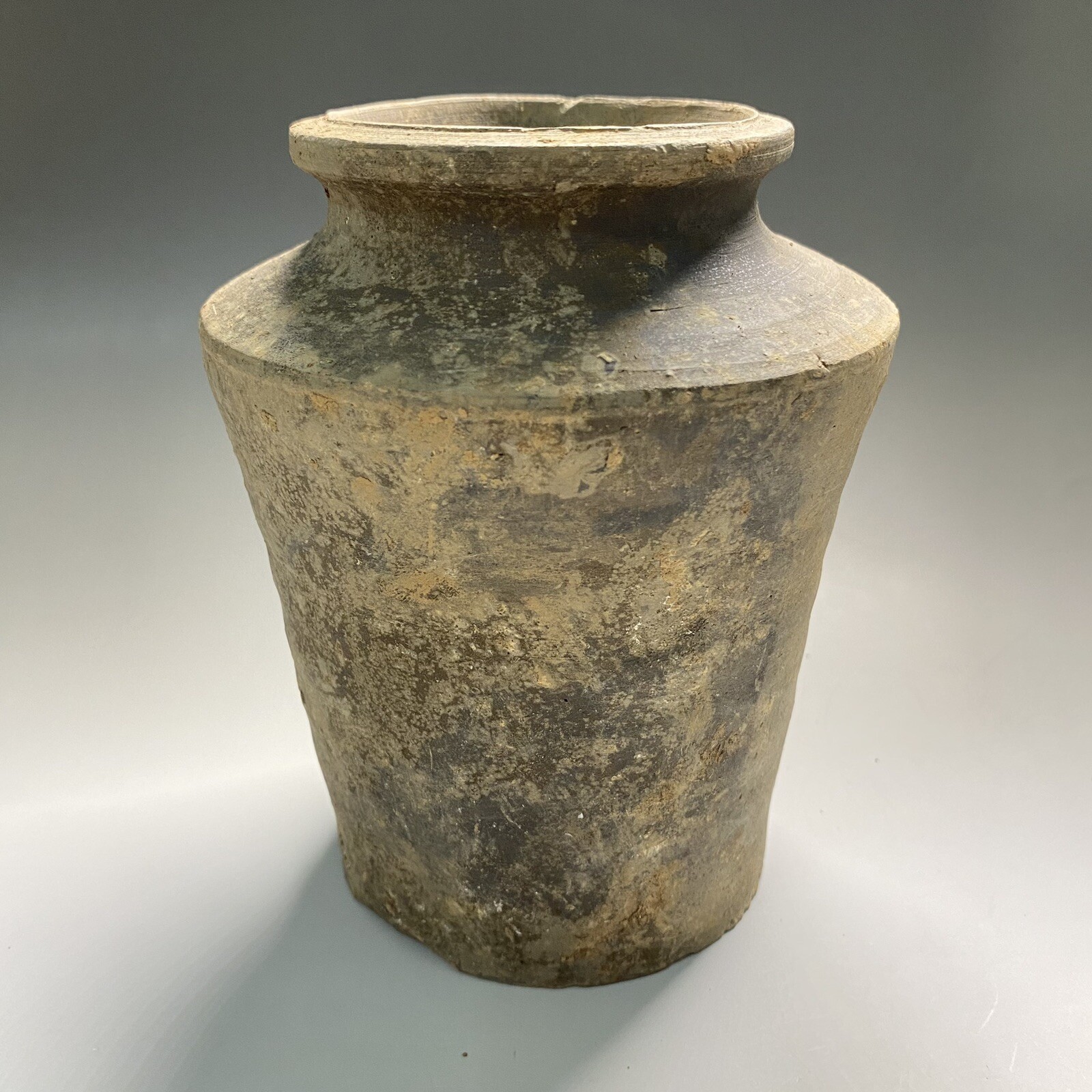F03  ANCIENT Pottery funeral object. Soul Jar.  Han Dynasty 汉代魂瓶 解注瓶  H: 15.3cm
