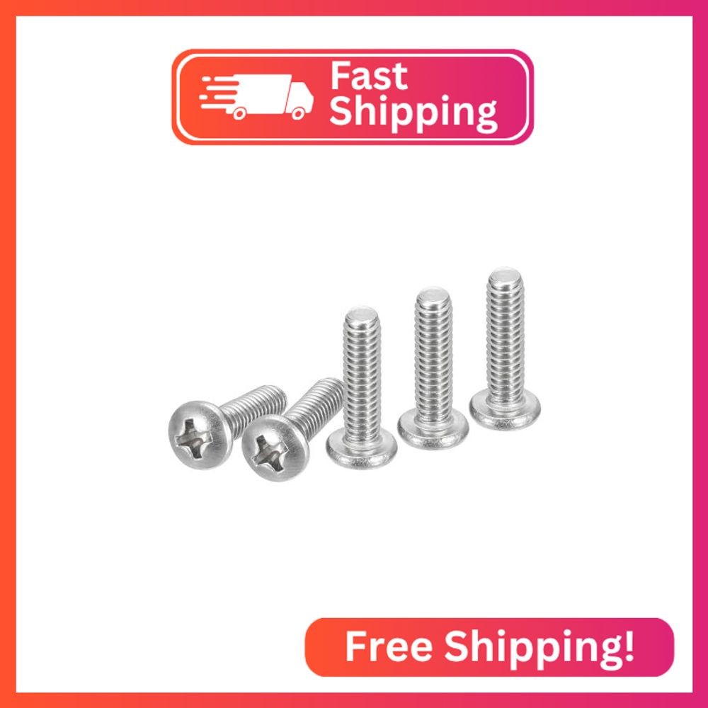 DTGN #8-32x5/8 Pan Head Machine Screws, 200Pcs 304 Stainless Steel, Phillips Dri