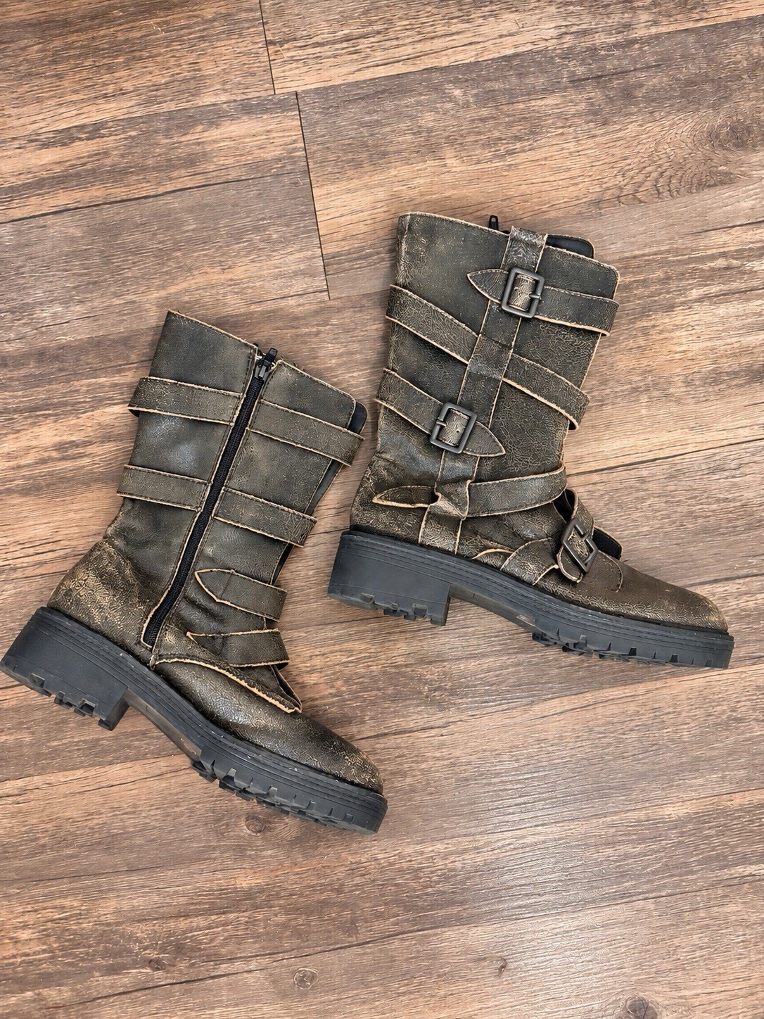 KELSI DAGGER Brooklyn - MOORE - Leather Mid Calf Moto Buckle Boots KELSI DAGGER Brooklyn - MOORE - Leather Mid Calf Moto Buckle Boots