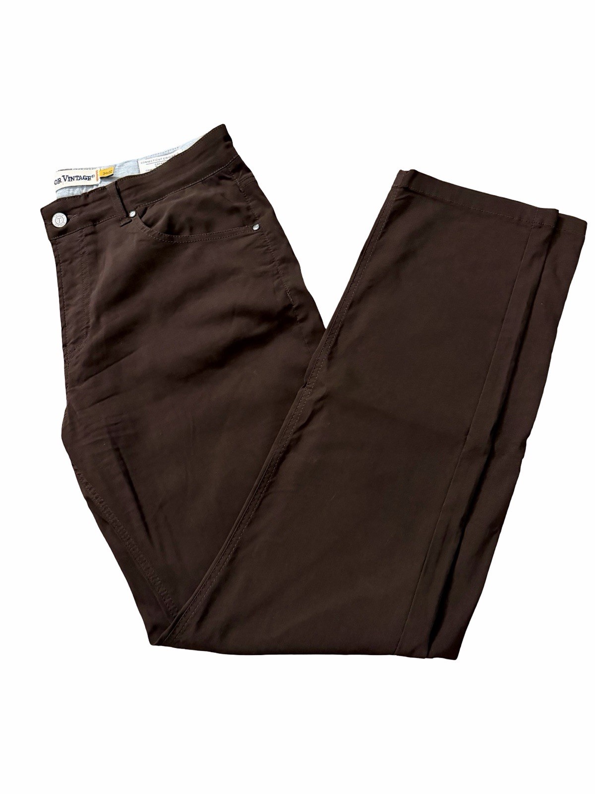 Tailor Vintage Connecticut Originals Brown Slim Straight tech pant 