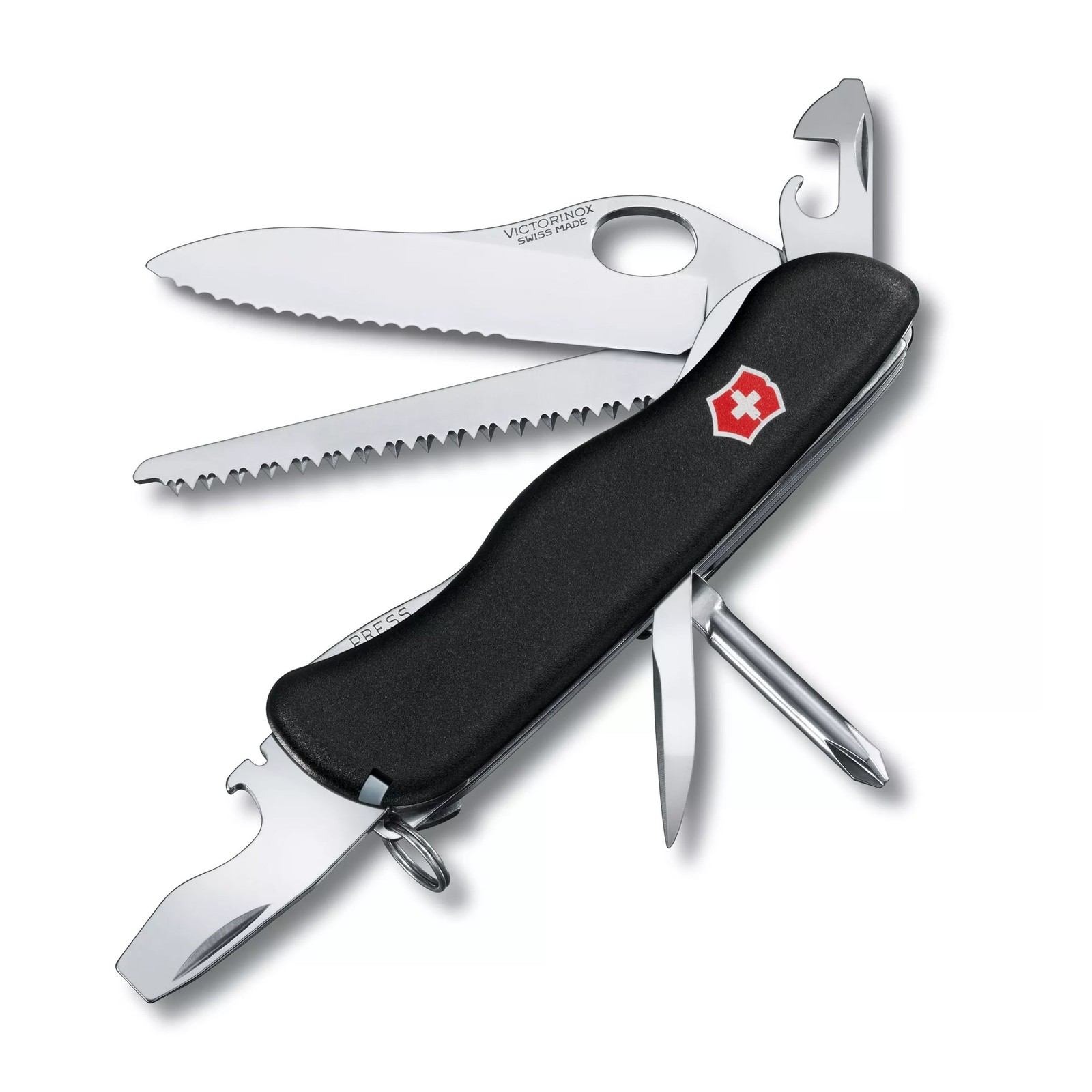 Victorinox One Hand Trekker Lockblade Swiss Army Knife, 12 Functions, Black