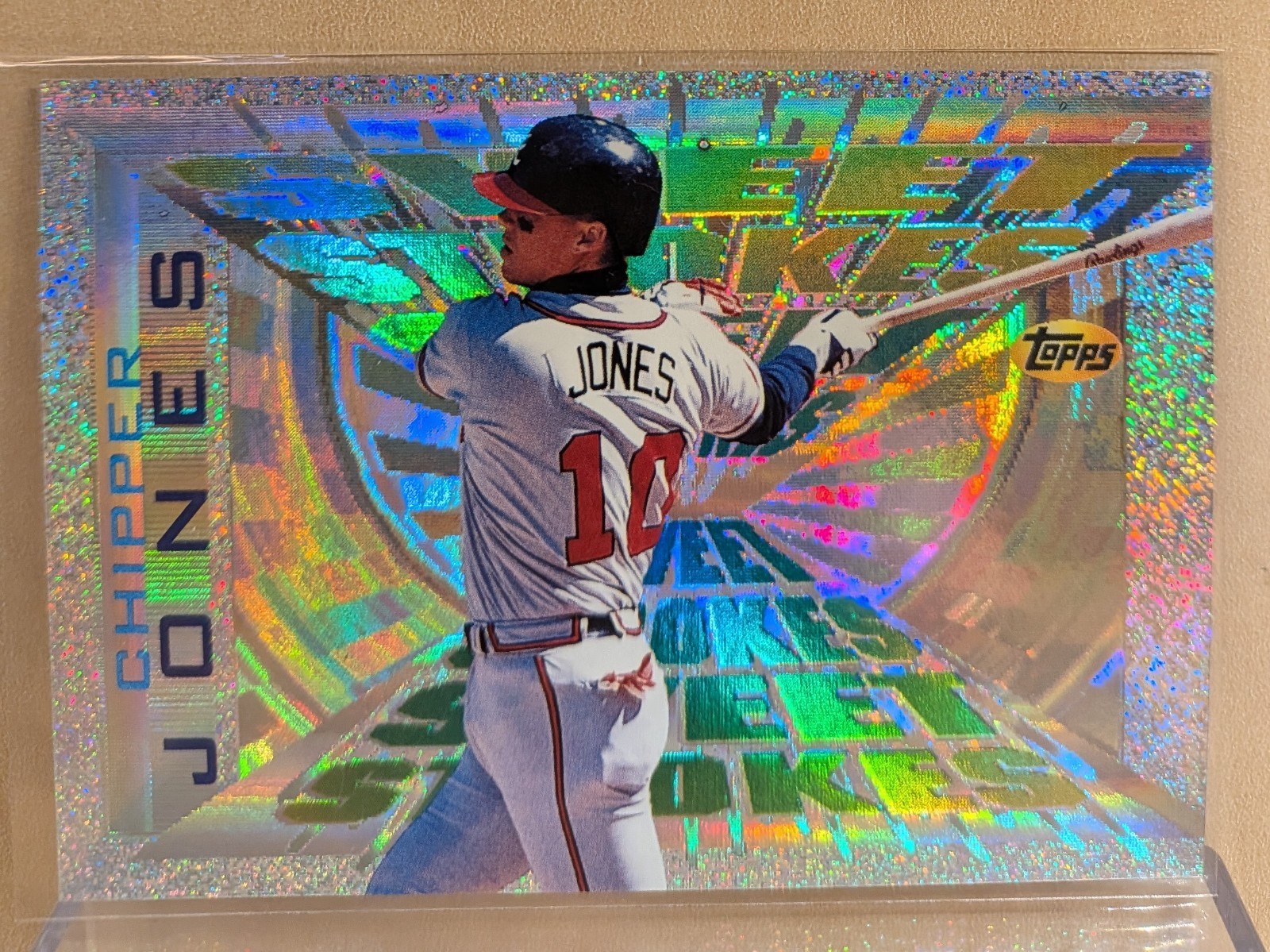 1997 Topps SWEET STROKES #8 Chipper Jones Braves HOF RARE HOLOFOIL INSERT 1997 Topps SWEET STROKES #8 Chipper Jones Braves HOF RARE HOLOFOIL INSERT