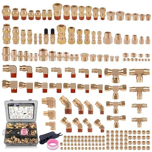 200 Pcs Brass DOT Air Brake Line & Compression 1/4