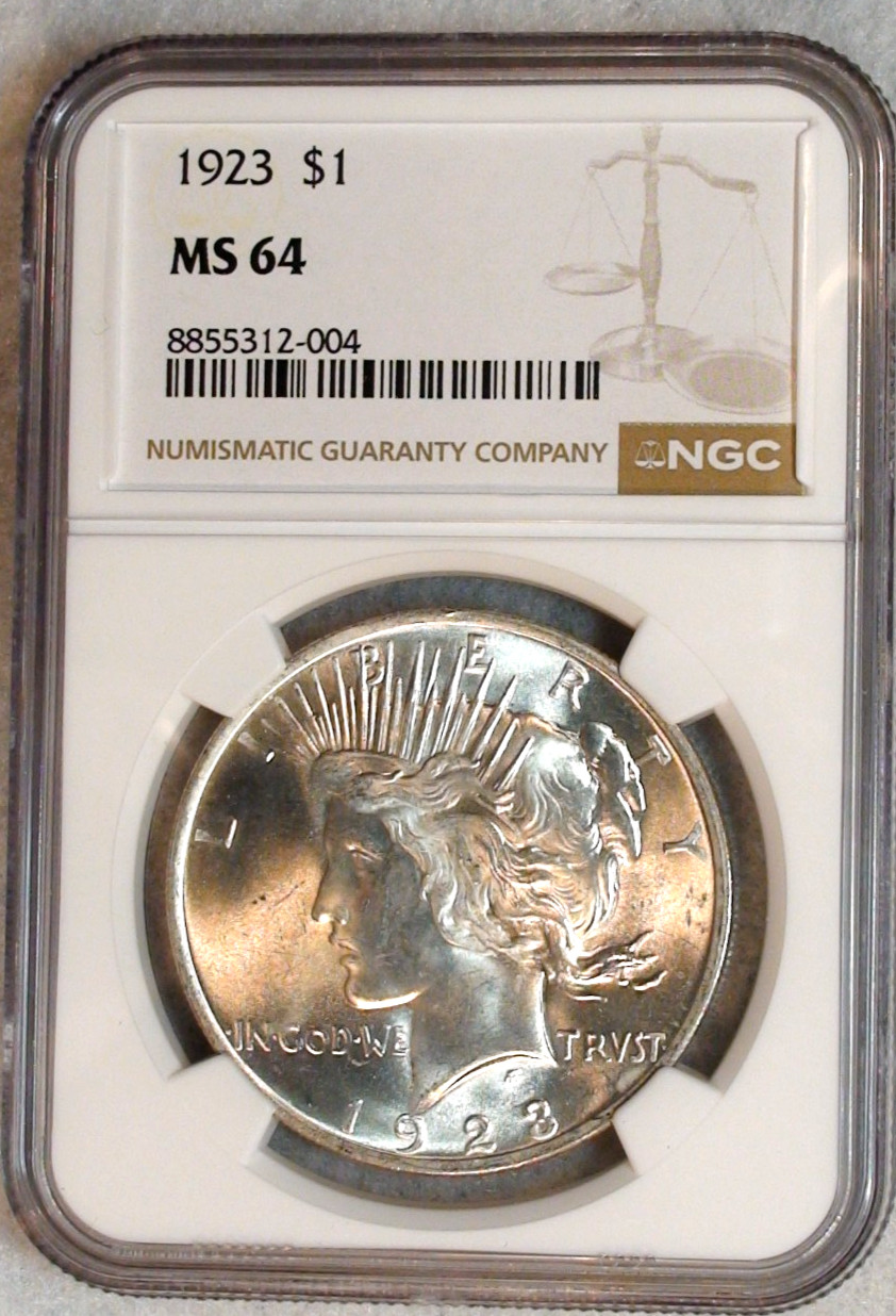 1923 P Peace Dollar NGC MS64 NEAR GEM UNCIRCULATED $1 Coin BUY IT NOW