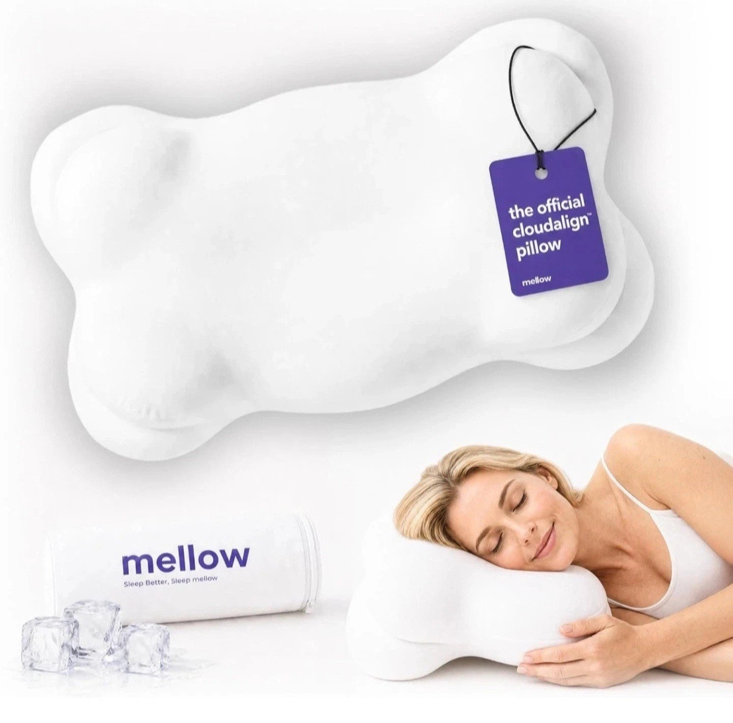 Mellow CloudAlign Memory Foam Pillow for Neck & Shoulder Support-Standard