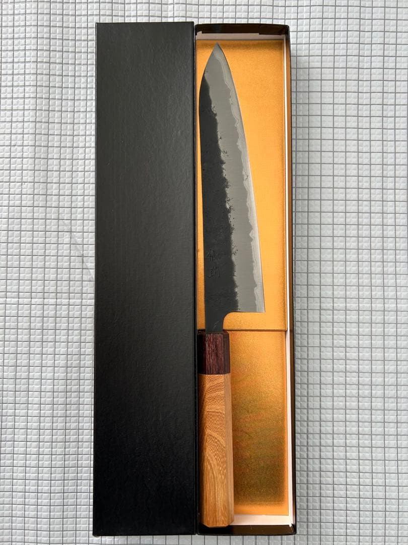 Sensuke Japanese Gyuto Chef Knife Aogami Super Stainless Clad Keyaki Handle 210