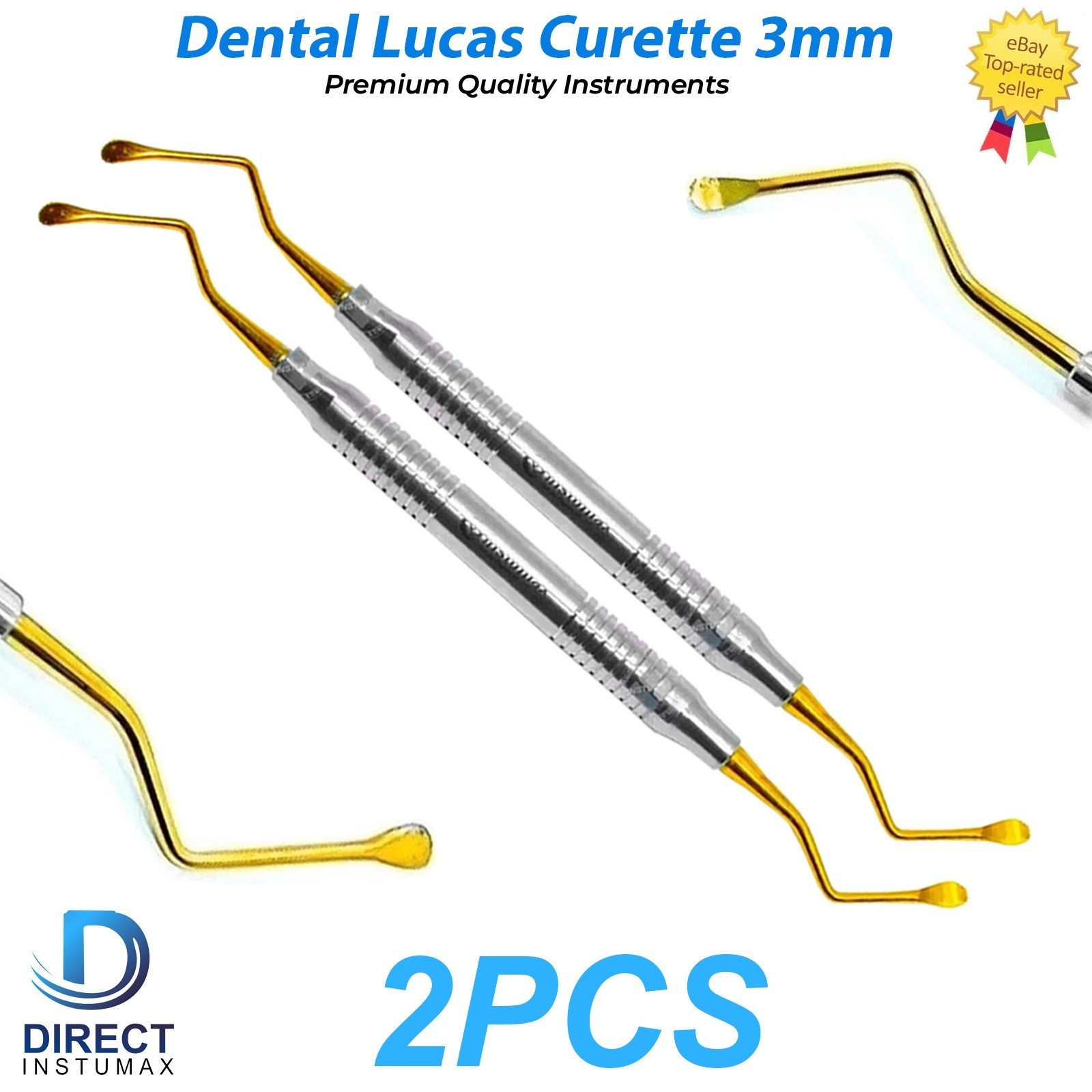 Periodontal Dental Lucas Surgical Bone Curettes 3mm Serrated Spoon Instruments