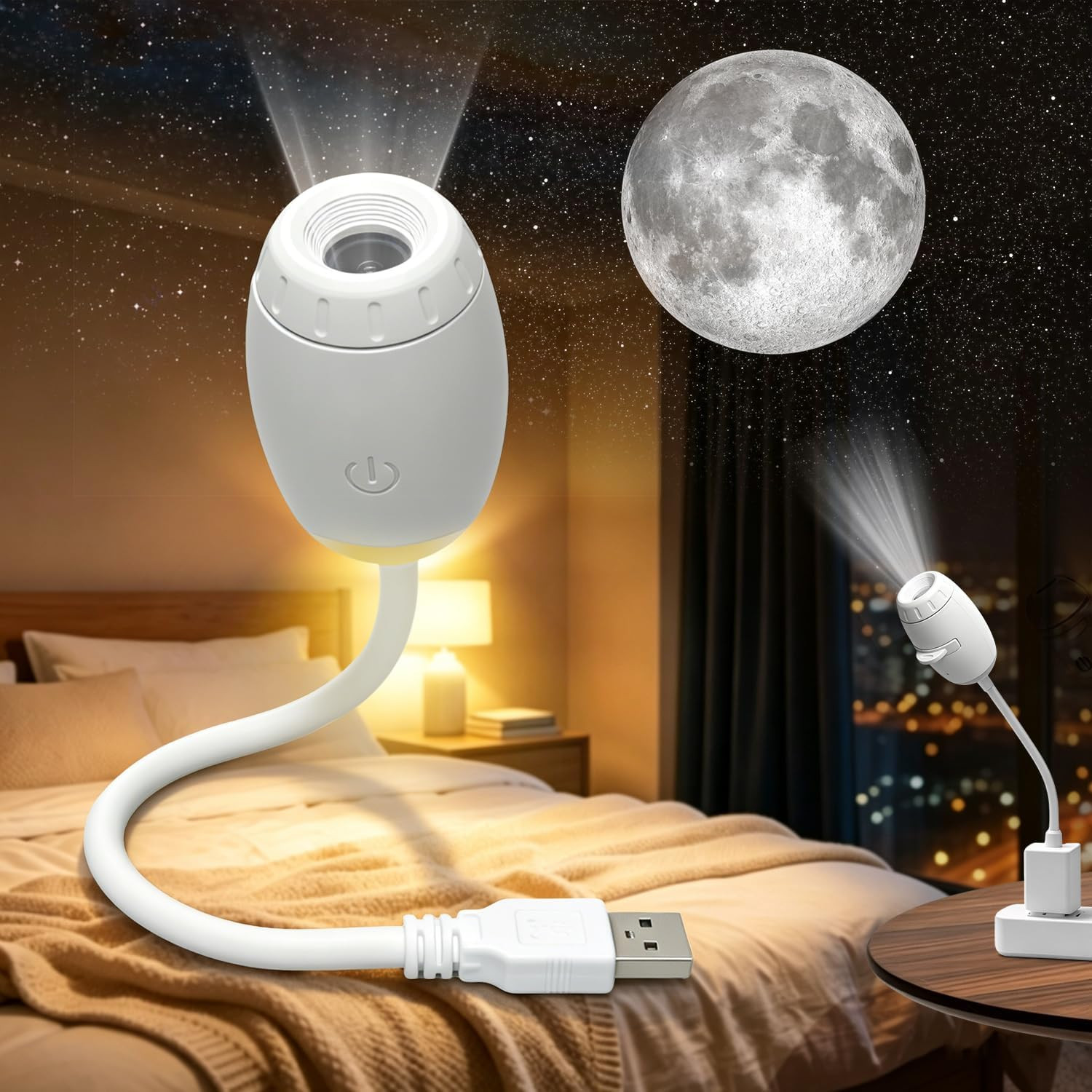 2-in-1 Galaxy Projector Night Light - Starry Sky Lamp for Kids & Adults
