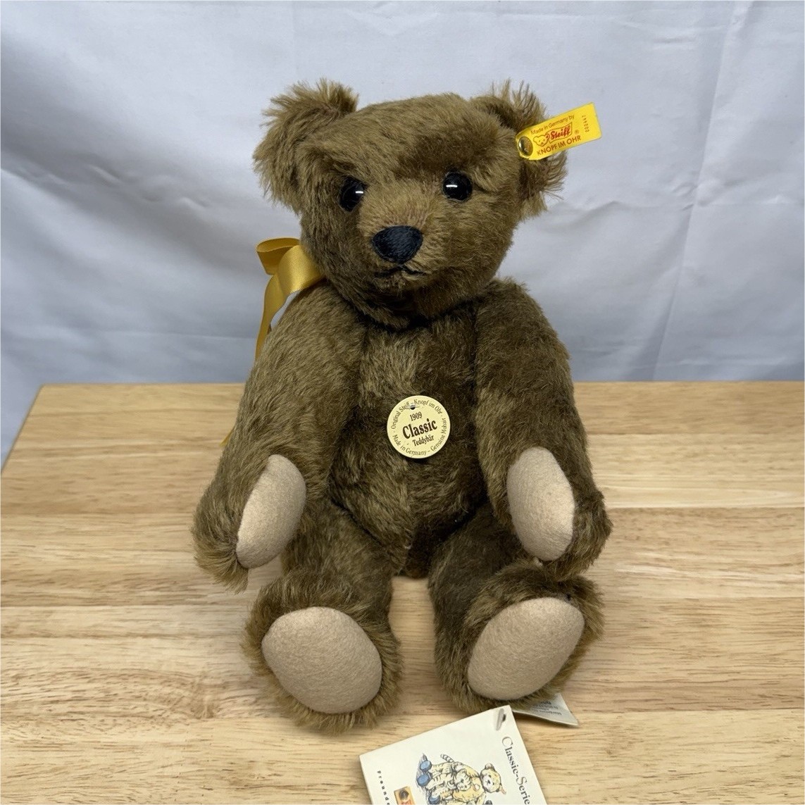 Steiff 1907 Classic 000270 Mohair Jointed Teddy Bear With Tags Steiff 1907 Classic 000270 Mohair Jointed Teddy Bear With Tags