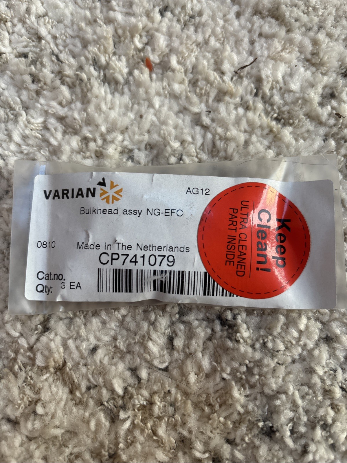 VARIAN 741079 New Bulkhead Assembly 3 Pack VARIAN 741079 New Bulkhead Assembly 3 Pack