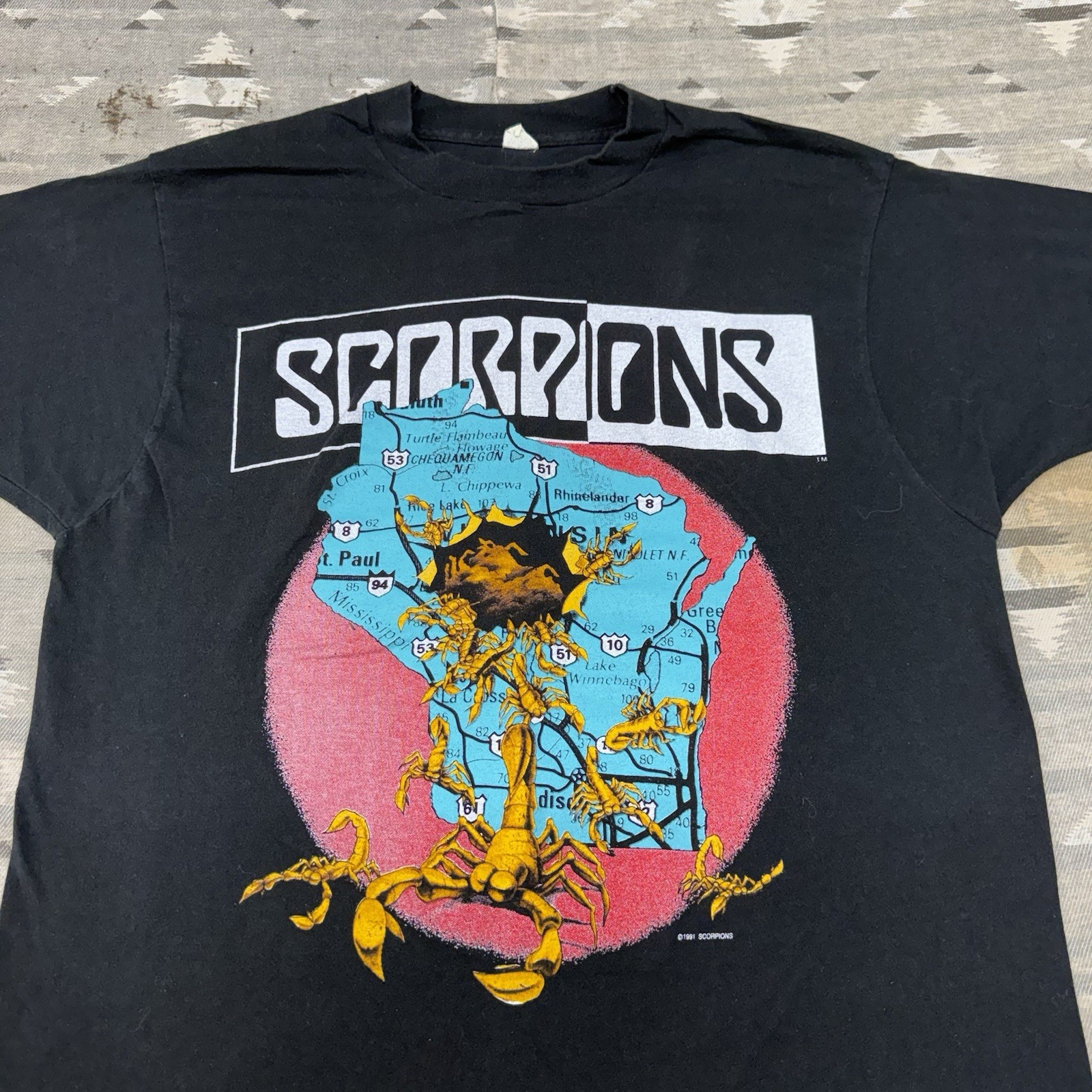 Vintage 90s Scorpions Band T Shirt Alpine Valley East Troy Wi XL Rare Us Made