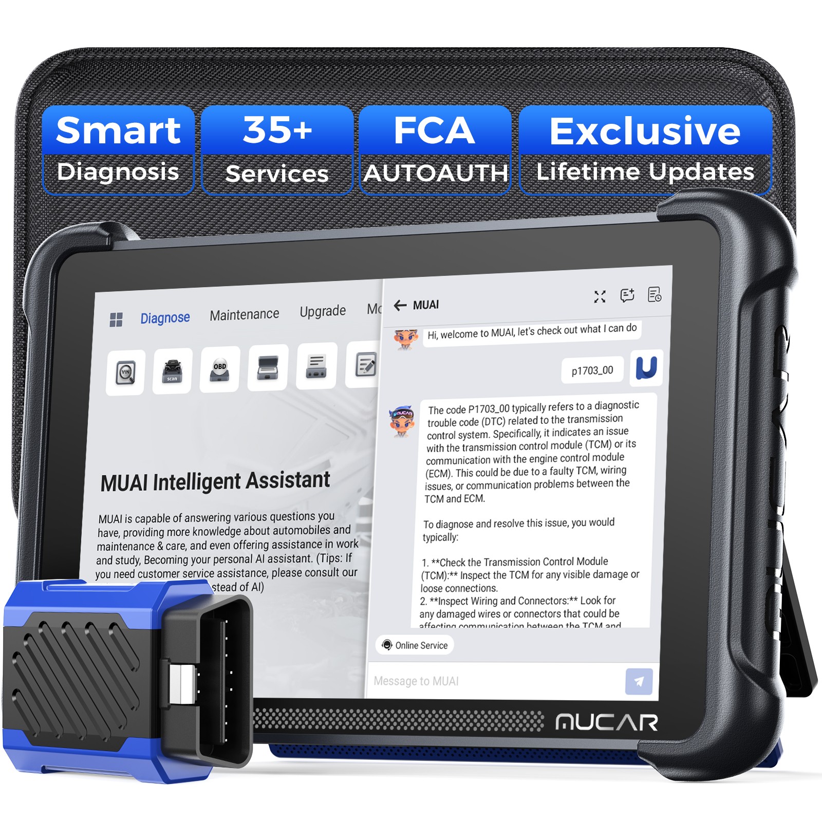 MUCAR 892BT E.CU Coding Car Bidirectional AI Scanner OBD2 Scanner TPMS Injector