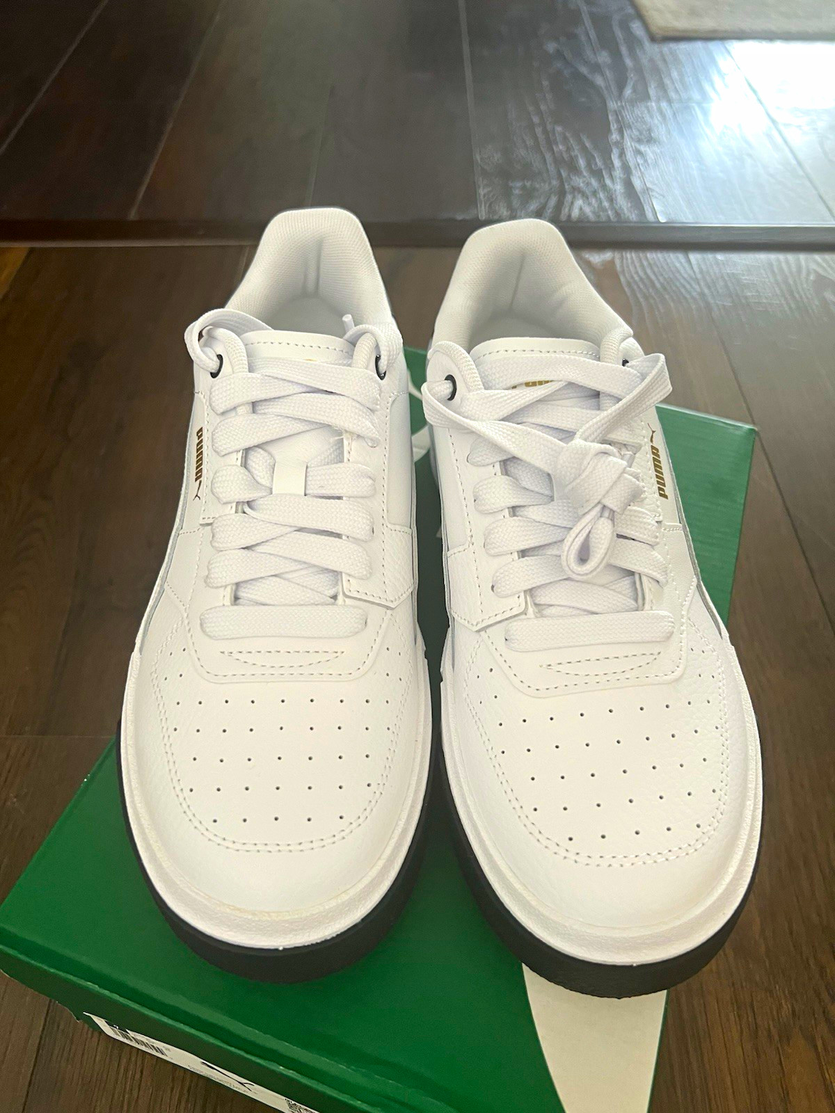 PUMA Cali Court Lth Jr Unisex Leather White/Black Lace-Up Sneakers 7 PUMA Cali Court Lth Jr Unisex Leather White/Black Lace-Up Sneakers 7
