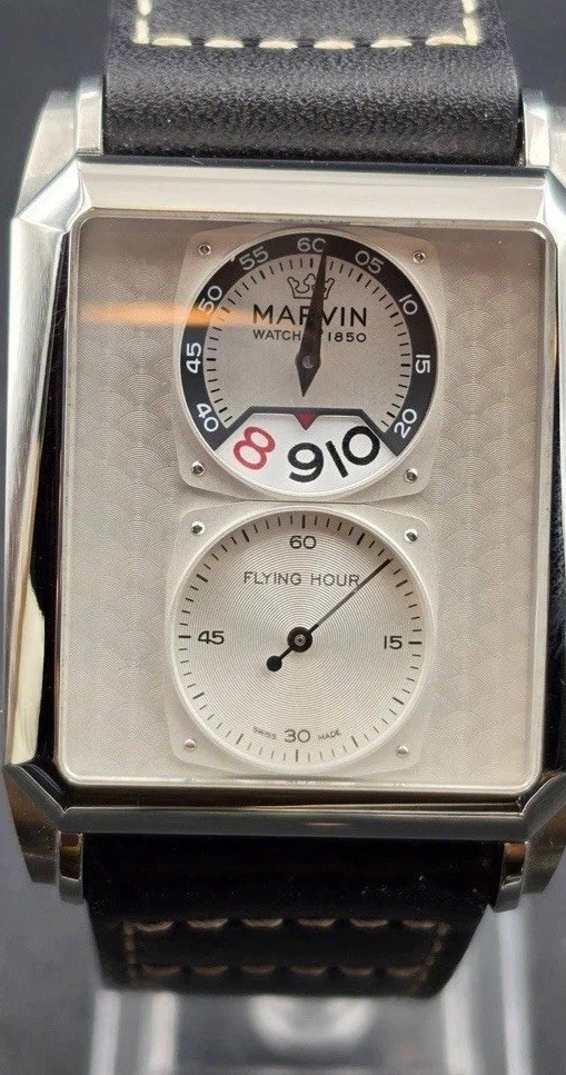 Vintage Marvin Malton 160 Flying Hour Quartz M024.14.21.64 Swiss Sapphire Box