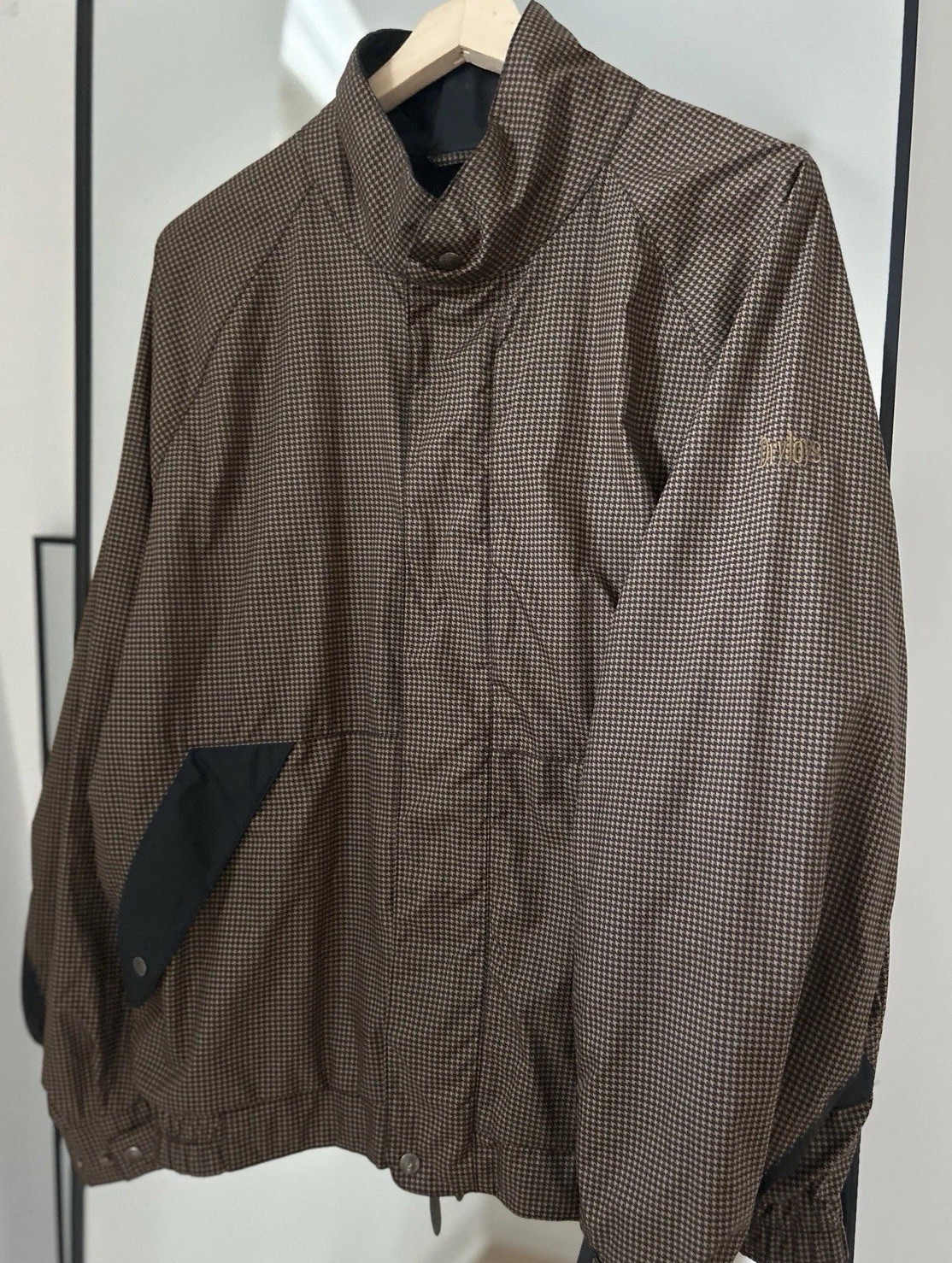 Vtg Footjoy Dryjoys Golf Jacket Men’s Large Full Zip Snap Houndstooth Vtg Footjoy Dryjoys Golf Jacket Men’s Large Full Zip Snap Houndstooth
