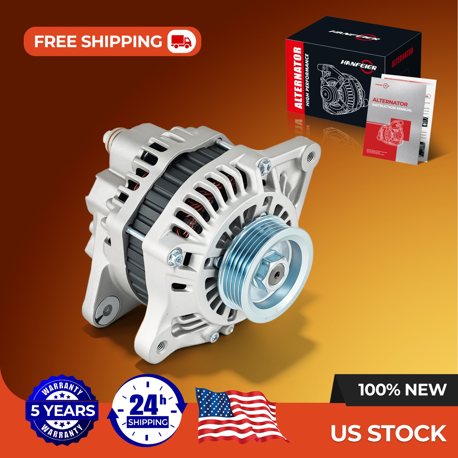 Alternator For Honda Fit 2007 2008 07-08 L4 1.5L 11177 31100-RSH-004 AMT0205