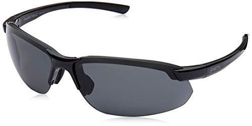 Smith Parallel Max 2 Rimless Sunglasses in Black/Polarized Gray&Ignitor Rose Red