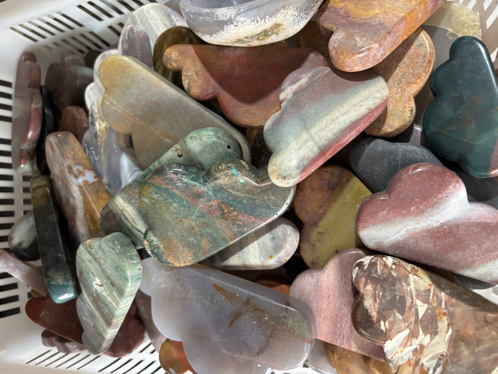 10Pcs Natural Ocean Jasper quartz crystal carve cloud healing Madagascar