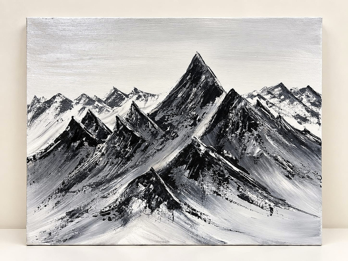 Original Hand-Painted Mountain Landscape Acrylic Painting 20x16 inch
