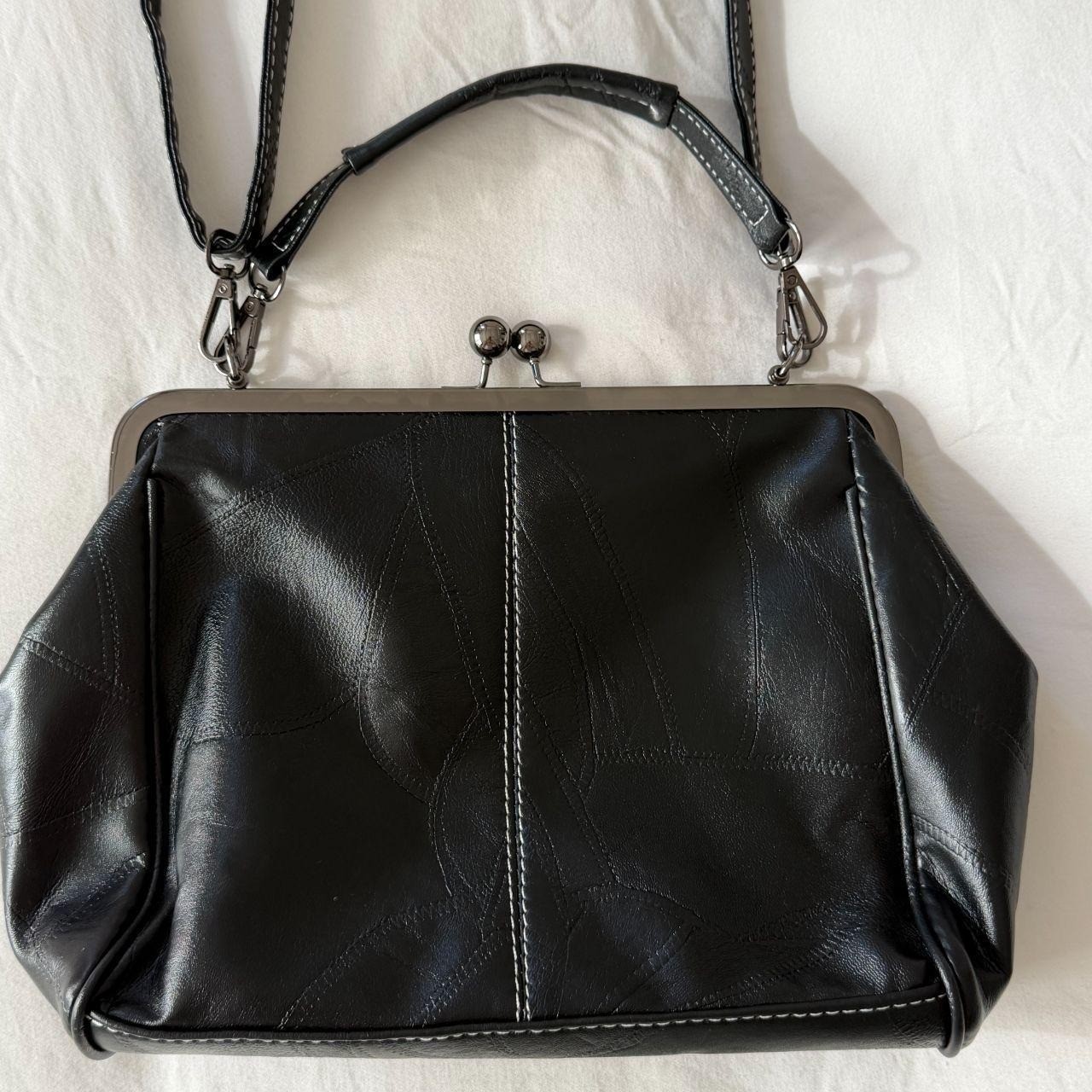 Black Vintage Inspired Kiss Lock Mini Doctor Bag Satchel Crossbody Goth Y2K