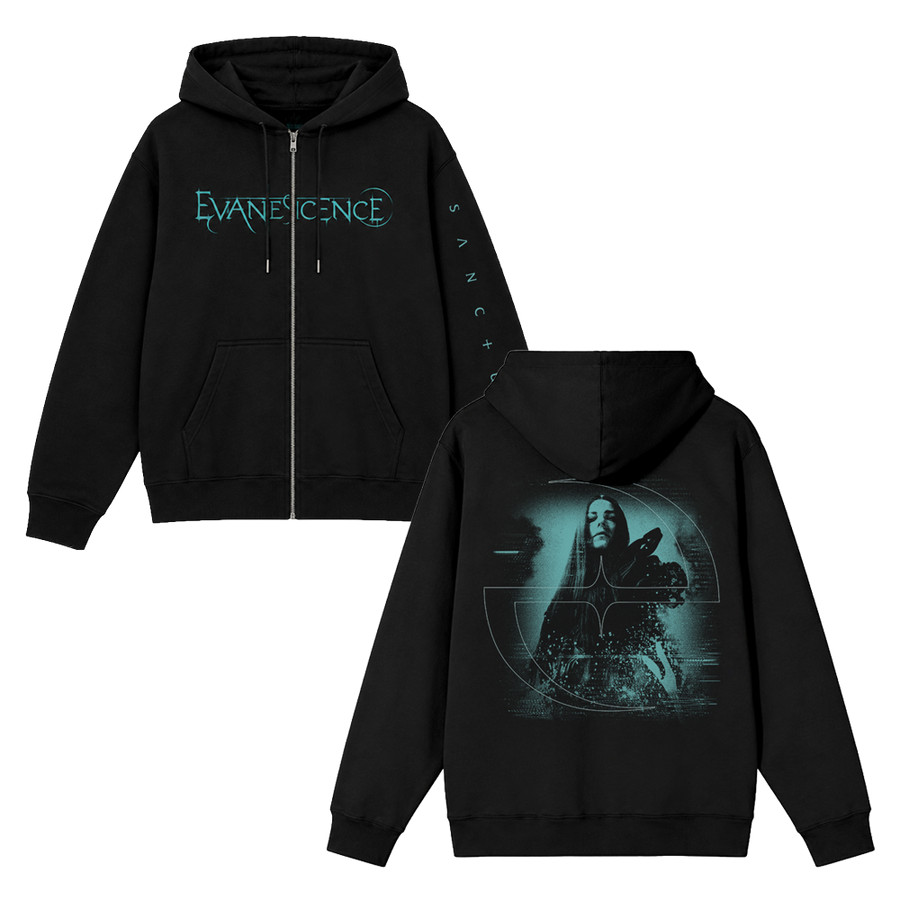 Evanescence Zip Up Hoodie Amy Lee Sanctuary Rock Band Concert Reprint