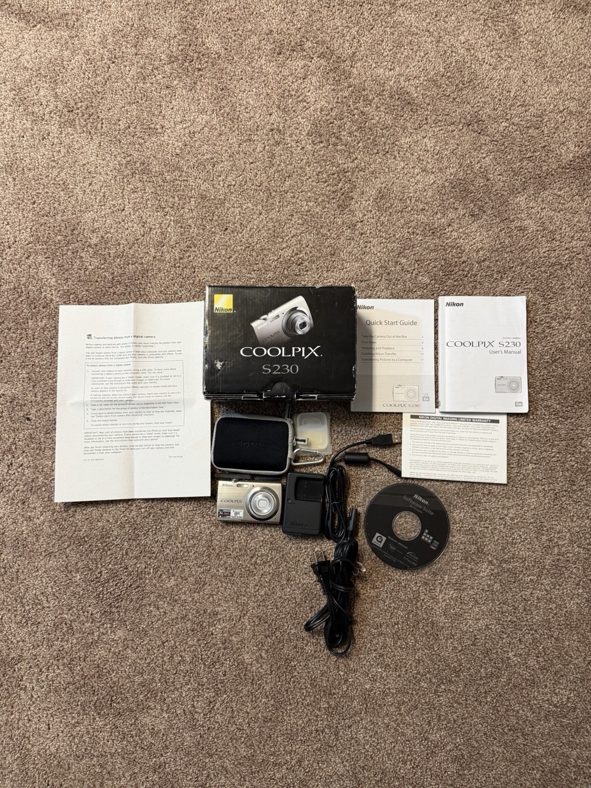 Nikon Coolpix S230-Digital Camera-SD Card & Accessories In Box Nikon Coolpix S230-Digital Camera-SD Card & Accessories In Box