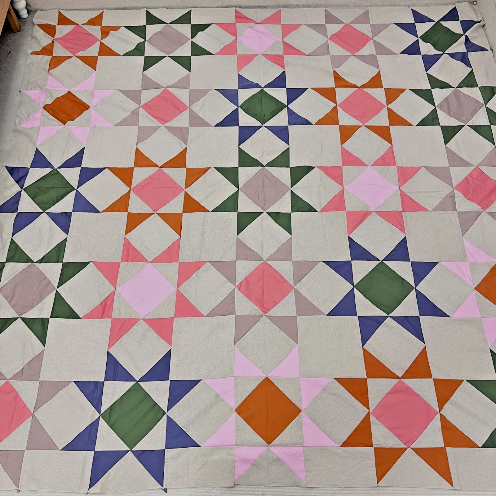 Handmade Original Missouri Stars Cotton Patchwork quilt top/topper 86x86 Handmade Original Missouri Stars Cotton Patchwork quilt top/topper 86x86