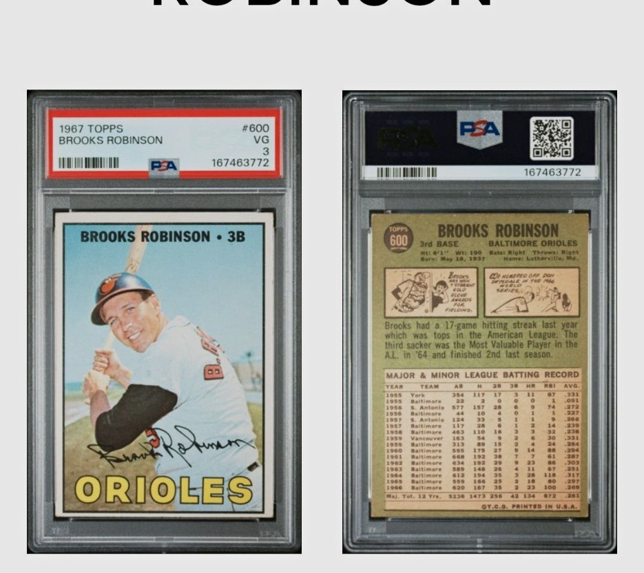Topps 1967 High# Base Set #600 Brooks Robinson Baltimore Orioles PSA 3 167463772