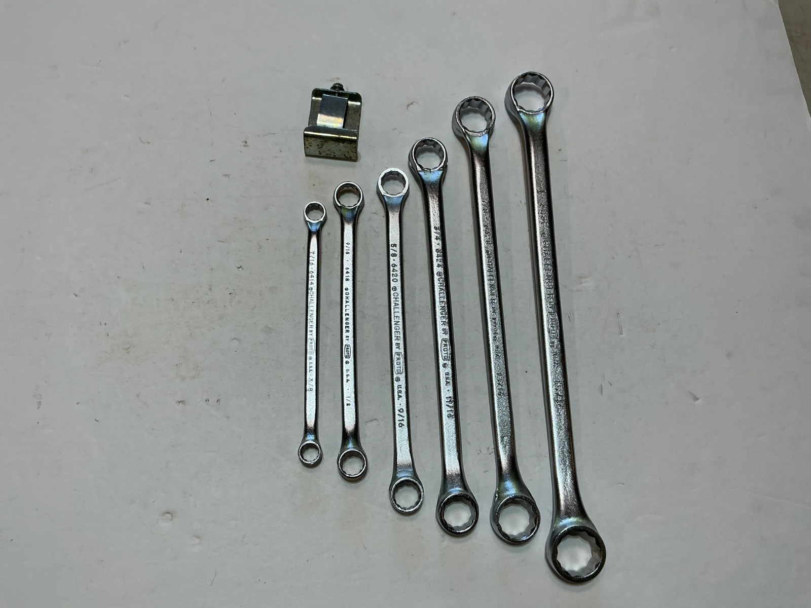 Vtg NOS Challenger by Proto 6 pc SAE double box wrench set 3/8