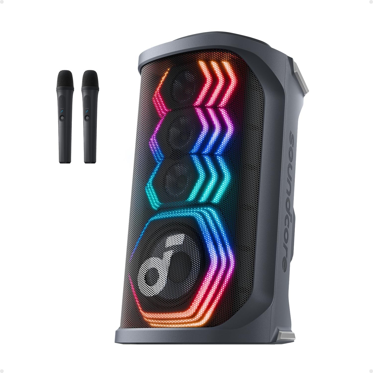 soundcore Rave 3S AI Party Speaker with 2 Wireless Microphones, 200W Sound