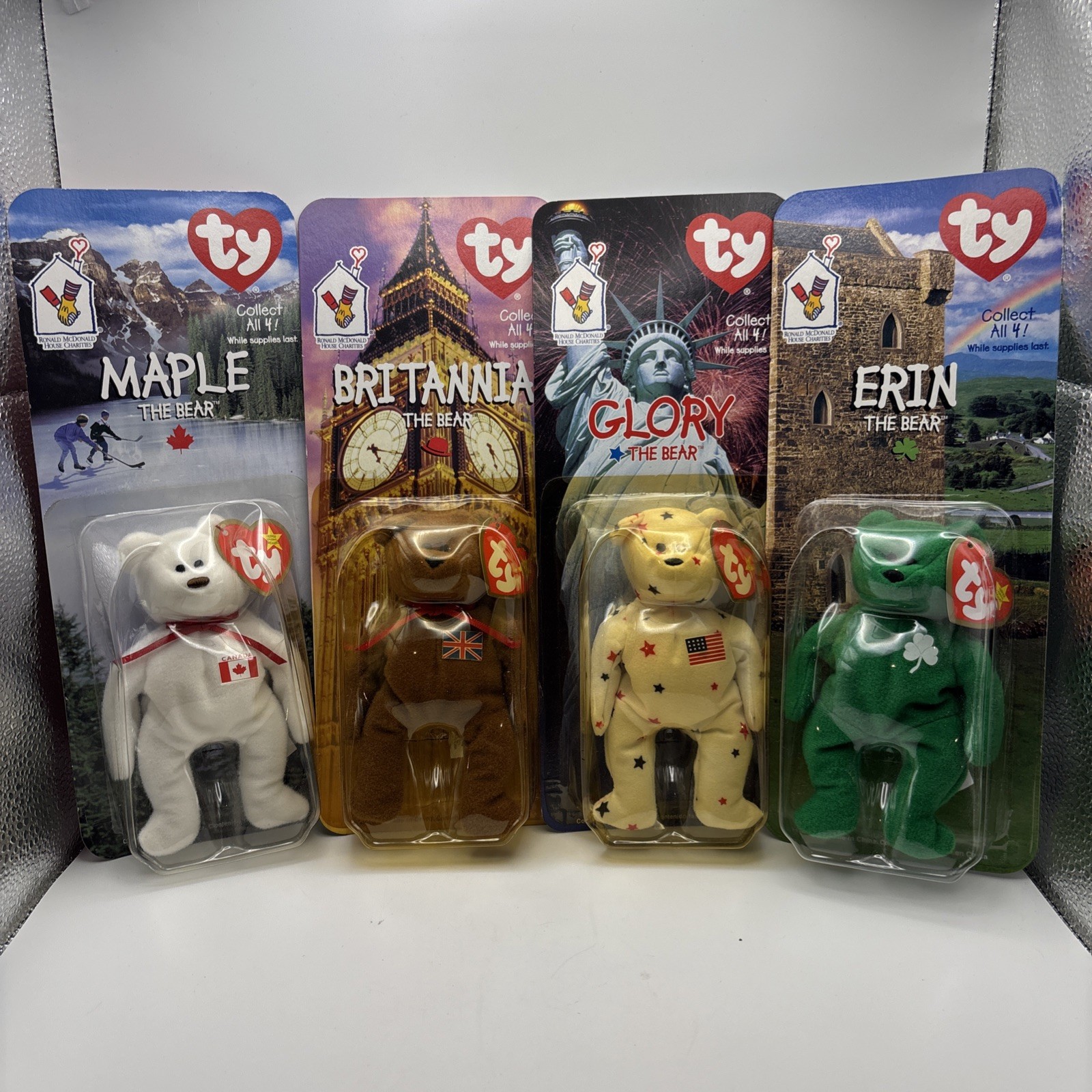 TY Rare set of 4 McDonald\'s Beanie Babies Never opened, 1999. TY Rare set of 4 McDonald\'s Beanie Babies Never opened, 1999.