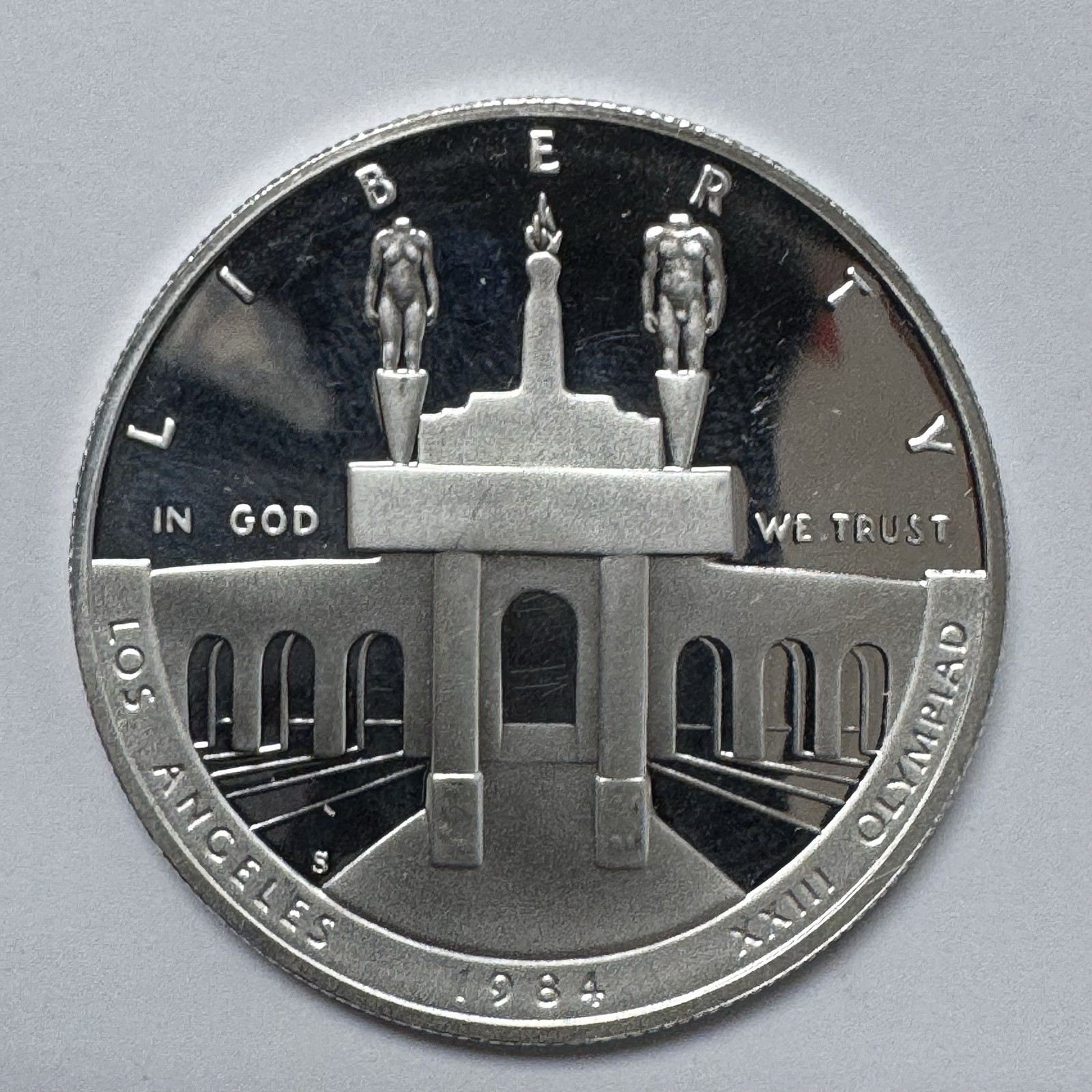 1984-S Los Angeles Olympics $1 Commemorative Proof Silver Dollar Coin 90%