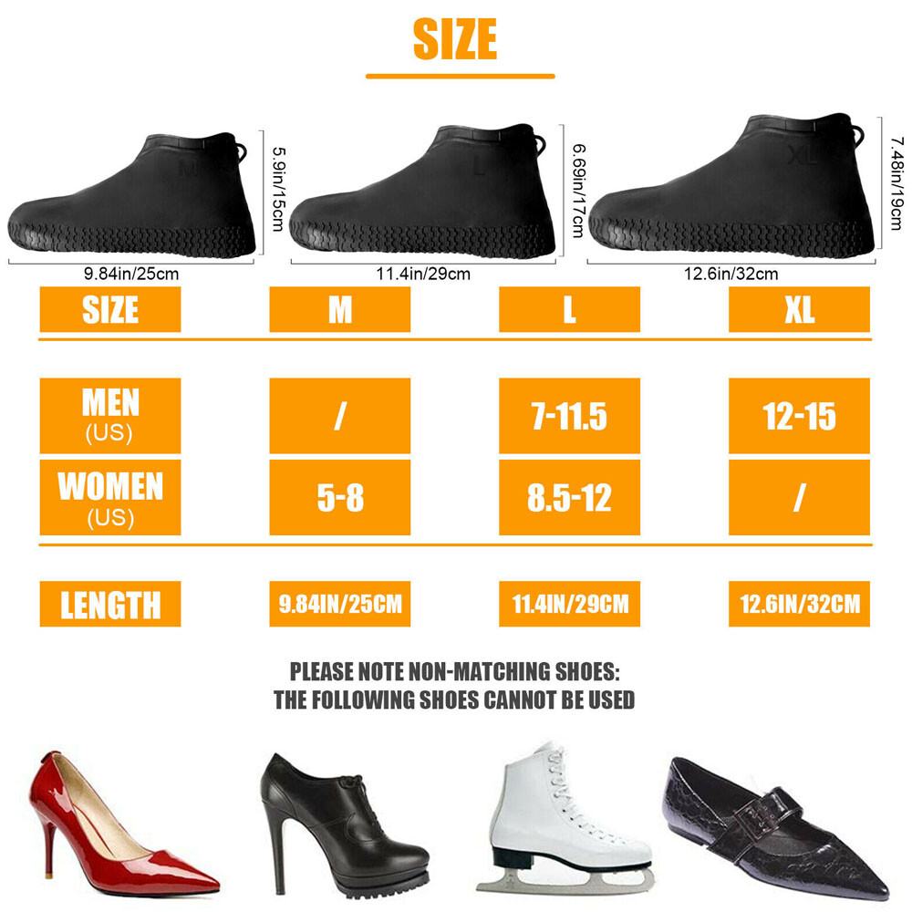 Reusable Anti-slip Rain Shoe Covers Overshoes Waterproof Cover Protector Reusable Anti-slip Rain Shoe Covers Overshoes Waterproof Cover Protector