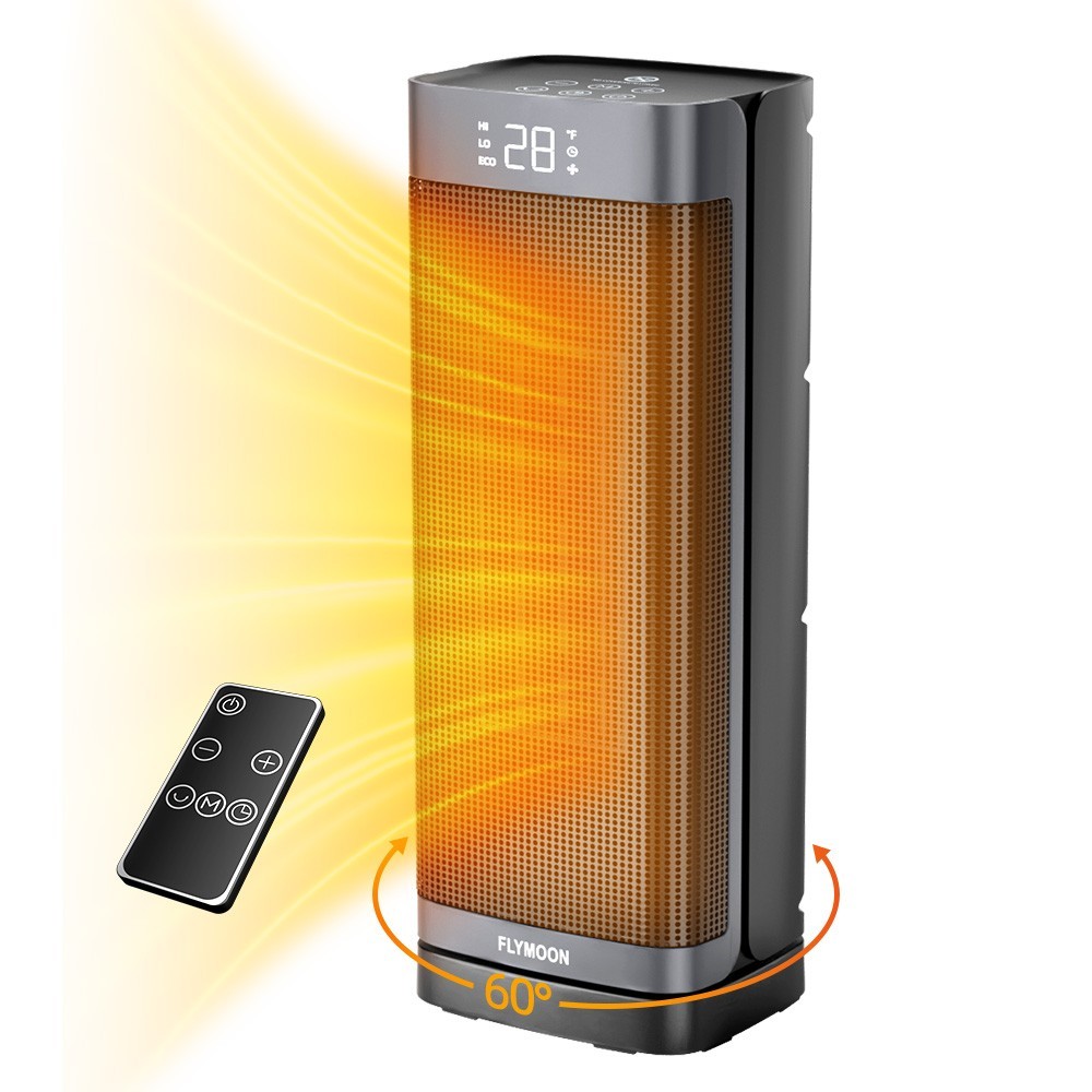 1500W Oscillating 60° Portable Space Heater 12hr-Timer with Remote Control 1500W Oscillating 60° Portable Space Heater 12hr-Timer with Remote Control