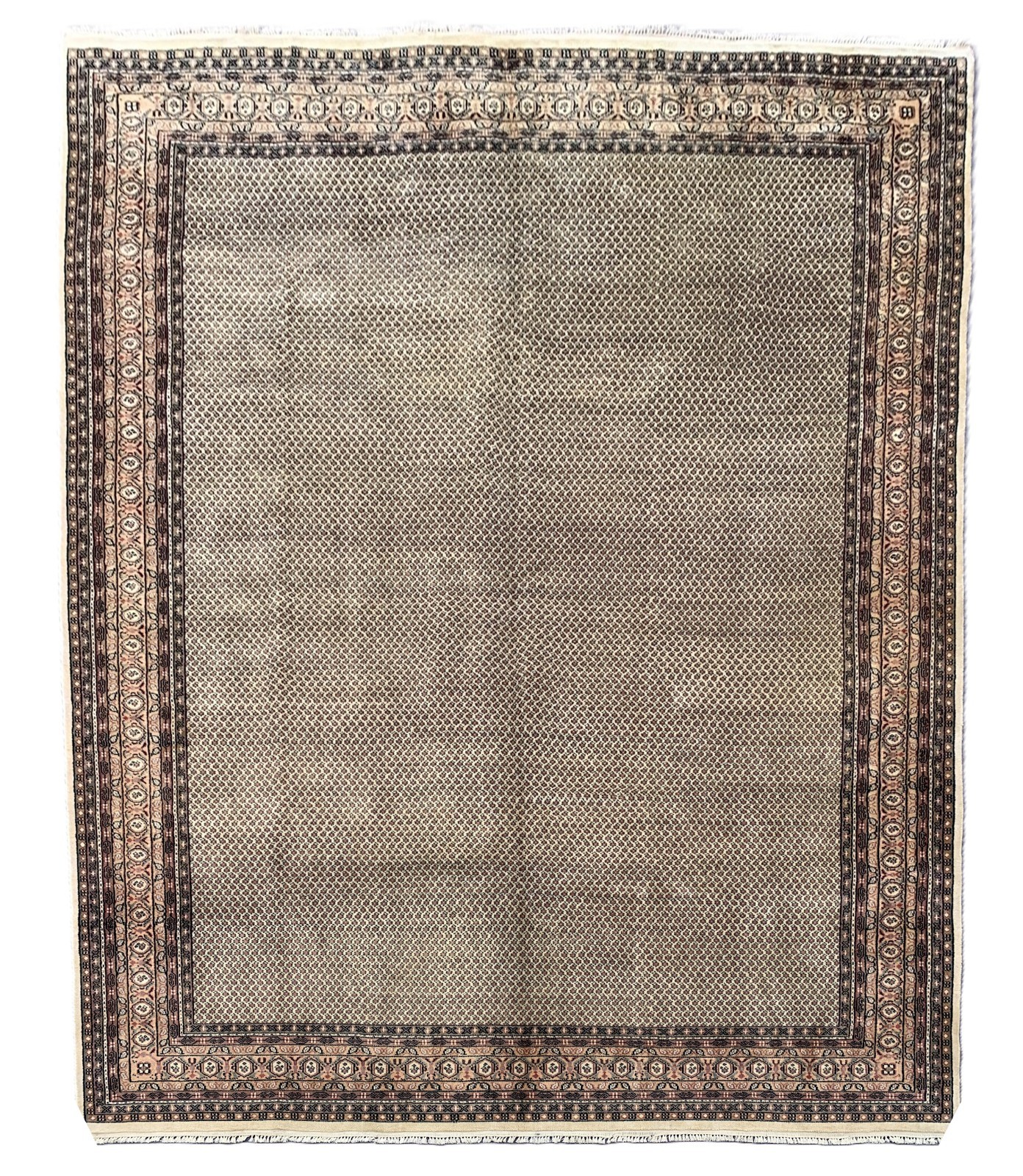 Amazing Hand Knotted Vintage Badam Gul Wool Area Rug 13 x 10 Ft