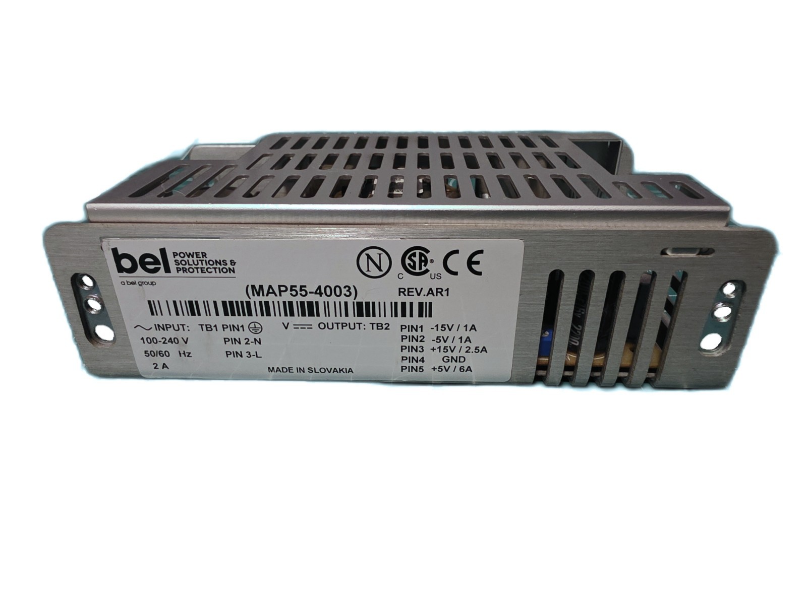 bel Power MAP55-4003 AC 110/220 to DC 5V 6A 15V 2.5A Switching Power Supply 55W