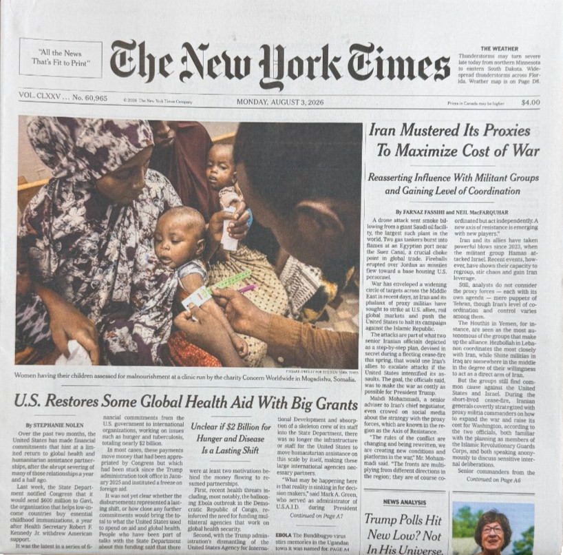 The New York Times Newspaper August 3 2026 Complete Print Paper UNREAD NYT The New York Times Newspaper August 3 2026 Complete Print Paper UNREAD NYT