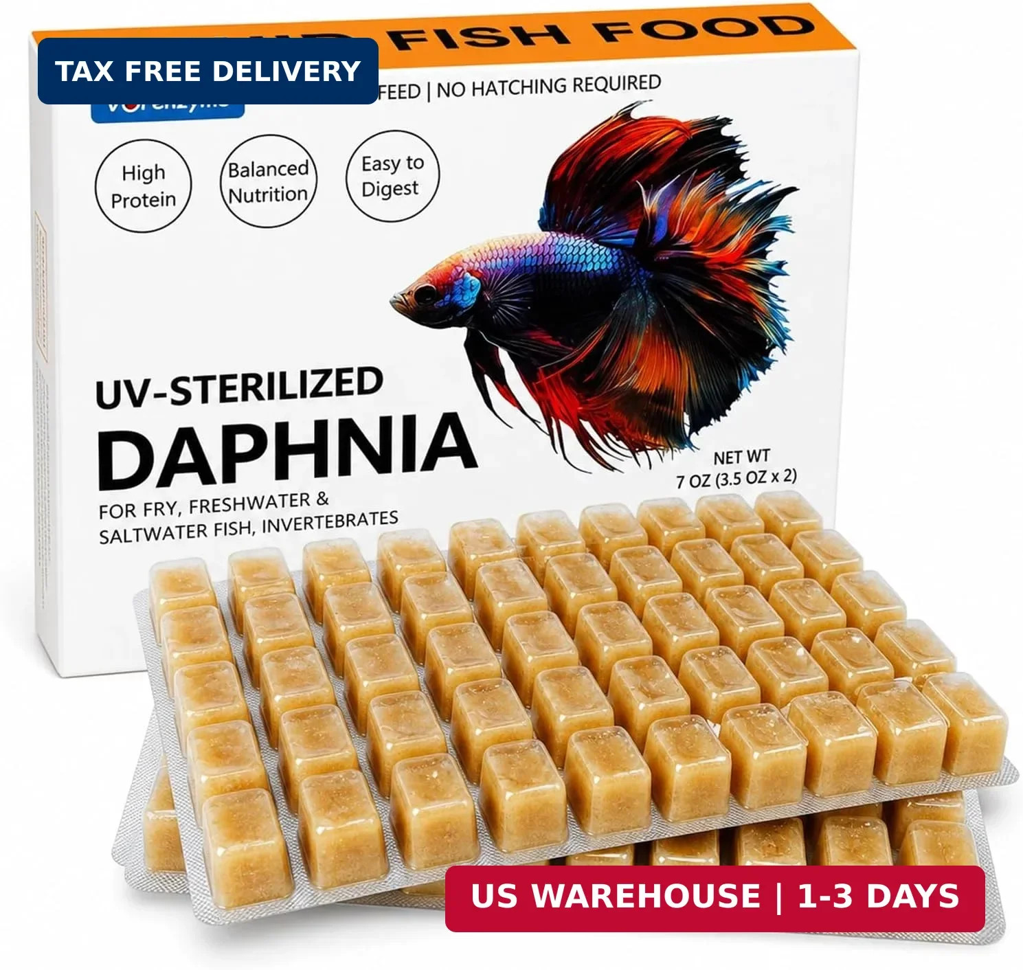 Liquid Daphnia Fish Food, No Hatching Required, Ready-to-Feed Fish Fry Food for