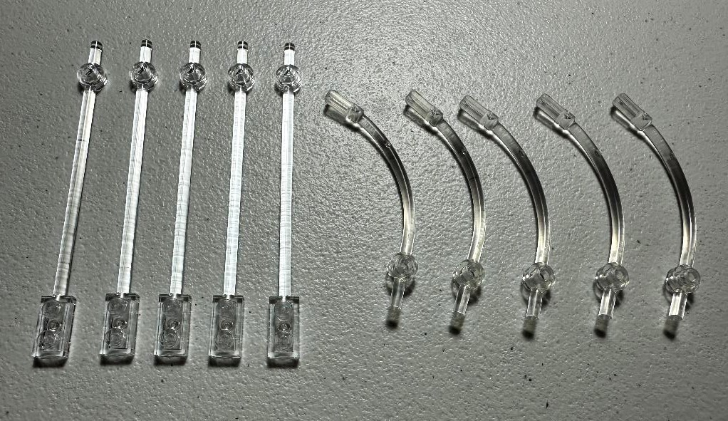 11X LEGO 5X Trans Clear Bar 12L 1 X 2 Part # 42445 & 5X 4042 Bar Curved Axle 1L 11X LEGO 5X Trans Clear Bar 12L 1 X 2 Part # 42445 & 5X 4042 Bar Curved Axle 1L