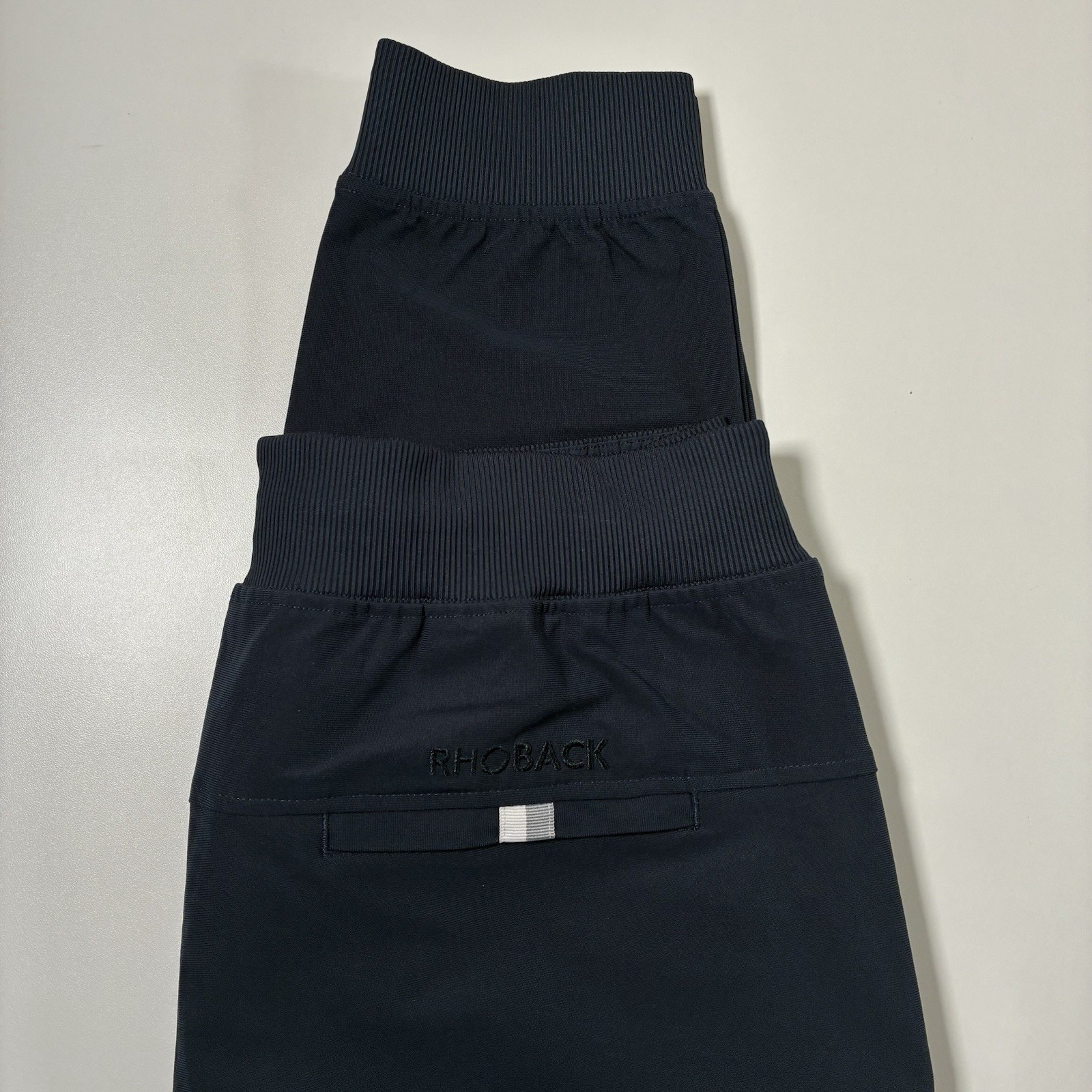 NEW Rhoback Delta Performance Joggers Medium Navy Blue Stretch Activewear Pants