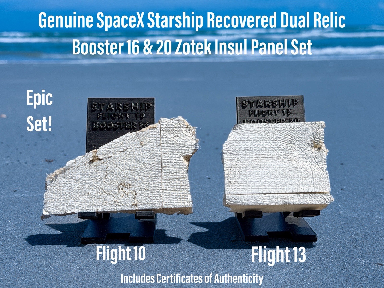 SpaceX Starship Dual Flight 10 & 13 Super Heavy Booster Relic Insul Panel Set