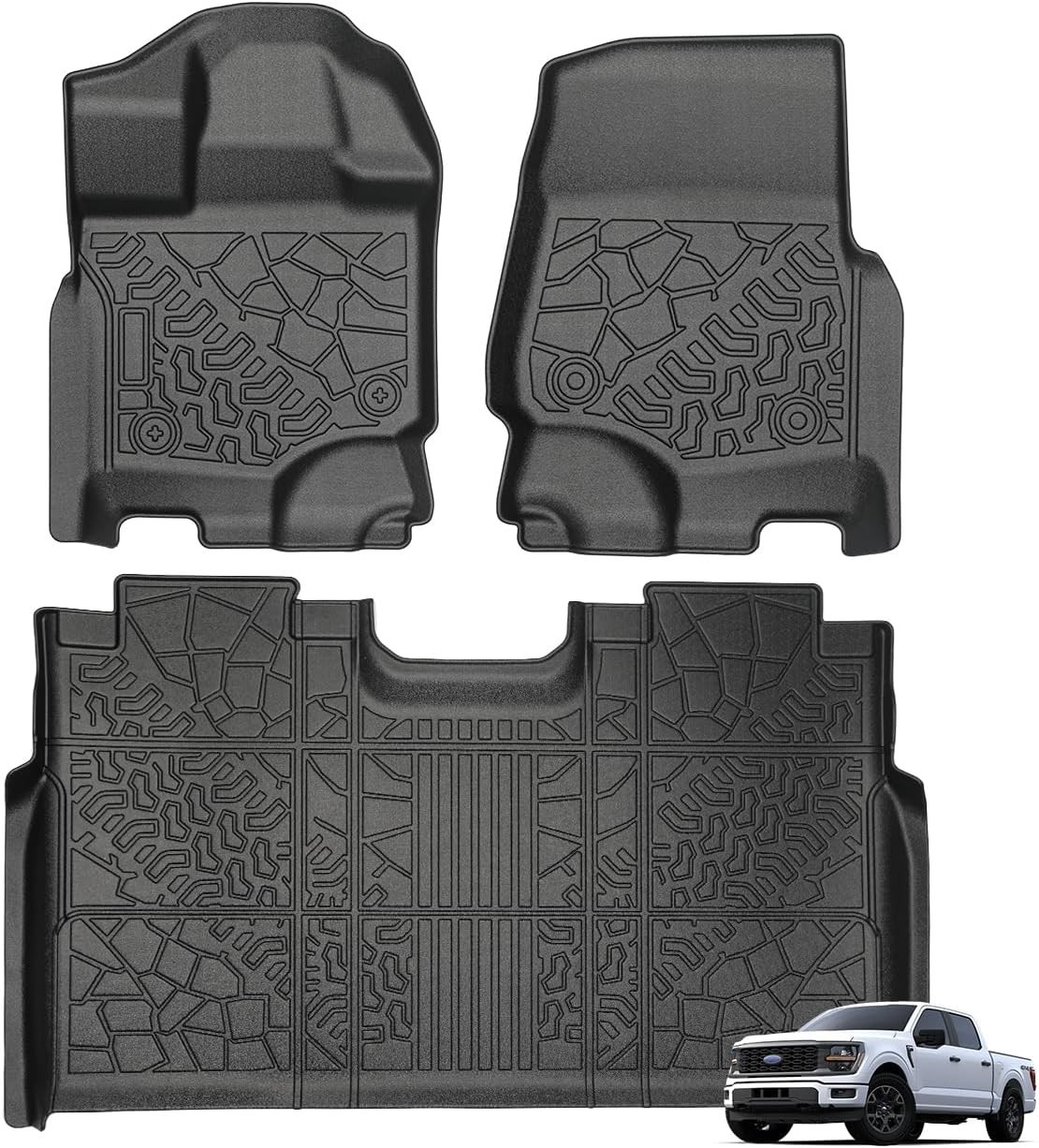 Pickup Truck Floor Mats for Ford F-150 2015-2025 | F150 Lightning 2022-2025 Supe Pickup Truck Floor Mats for Ford F-150 2015-2025 | F150 Lightning 2022-2025 Supe