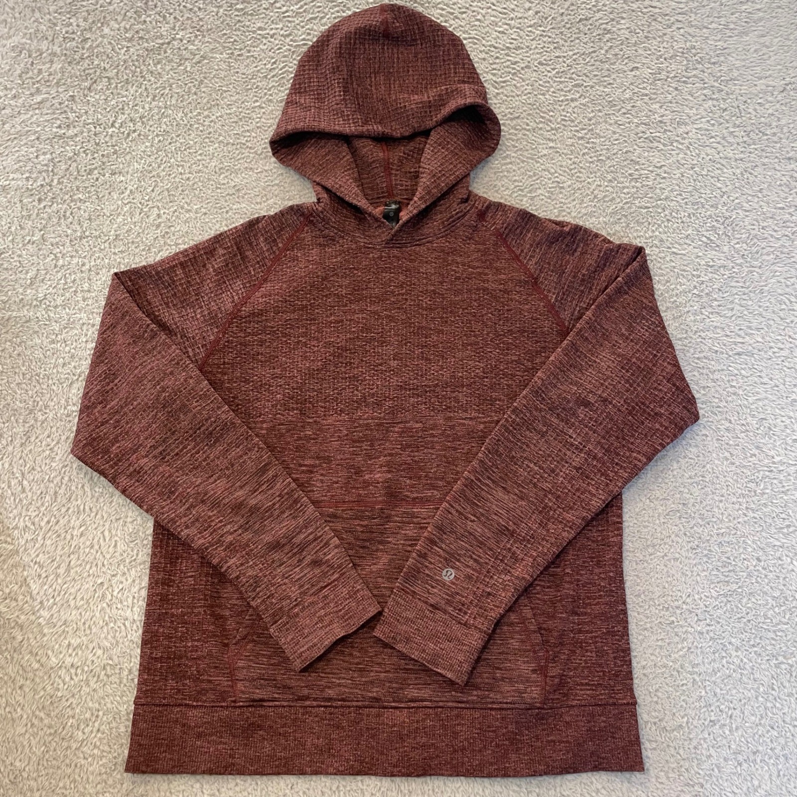 Lululemon Engineered Warmth Hoodie Mens Medium Maroon Red Wool Blend LM3CVXS