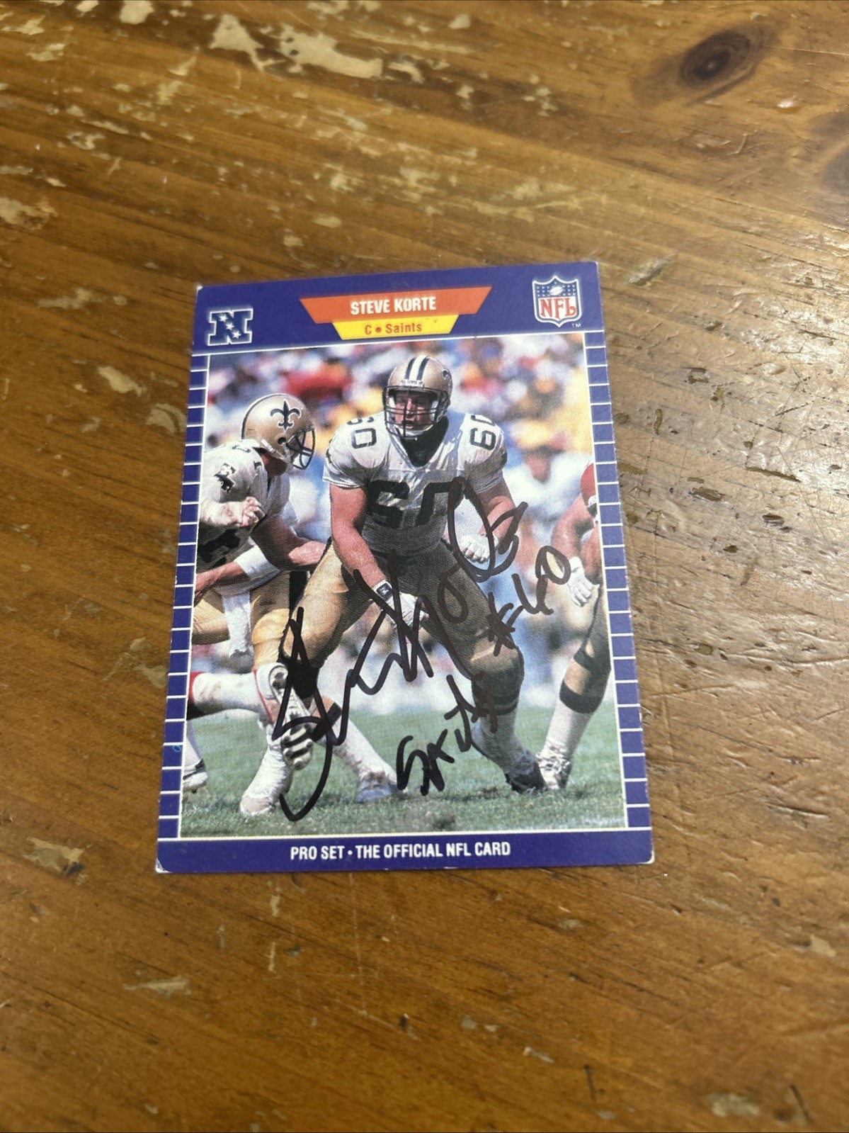 Steve Korte 1989 Pro Set #271 New Orleans Saints Signed Card