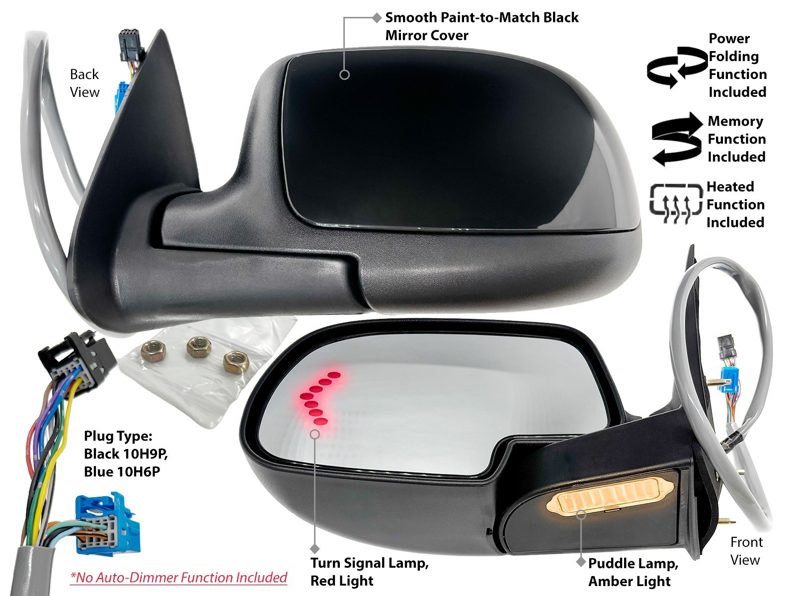 Power Folding Mirror for GM Pickup SUV 2003-2006 with Puddle Memory Driver Side Power Folding Mirror for GM Pickup SUV 2003-2006 with Puddle Memory Driver Side