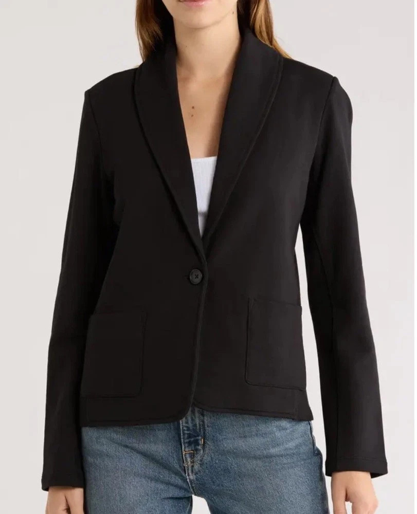 Standard James Perse Cotton French Terry Shawl Collar Blazer Women Small 1