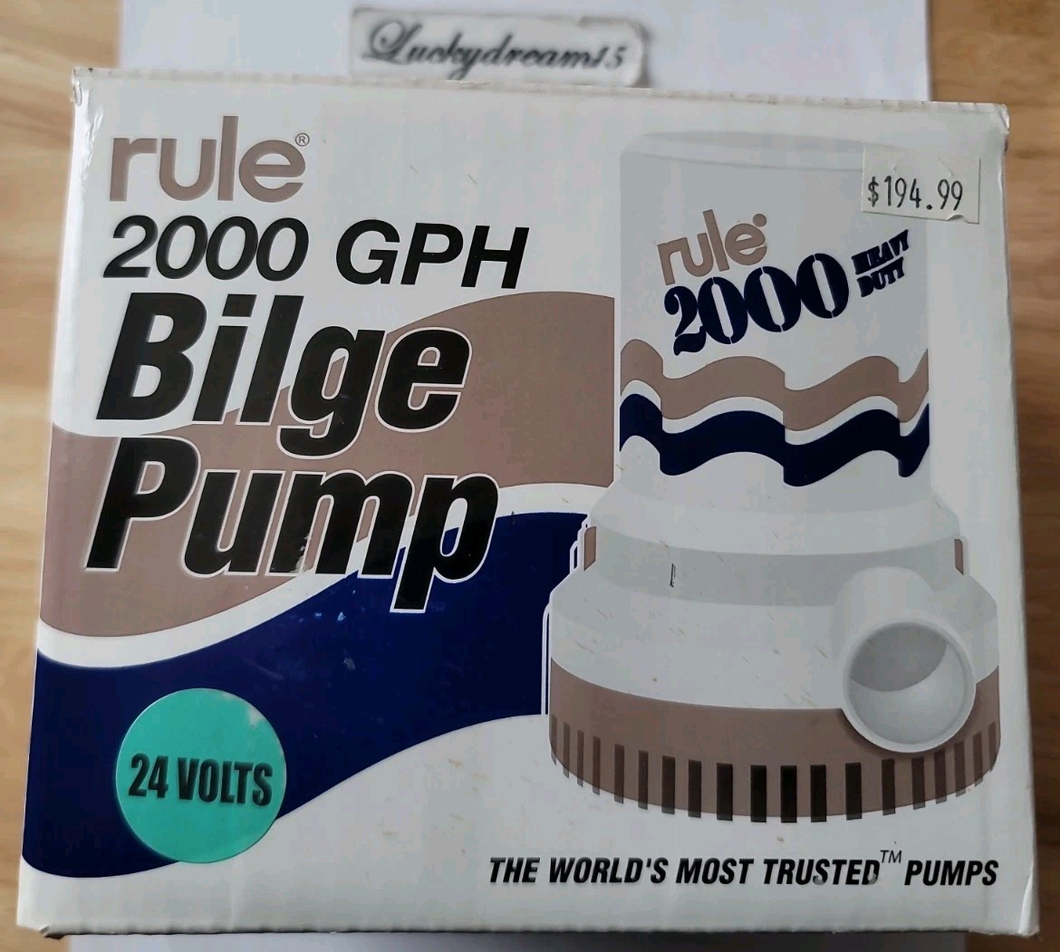 Genuine Rule 2000 GPH 24 Volt Bilge Pump Model 12 Genuine Rule 2000 GPH 24 Volt Bilge Pump Model 12