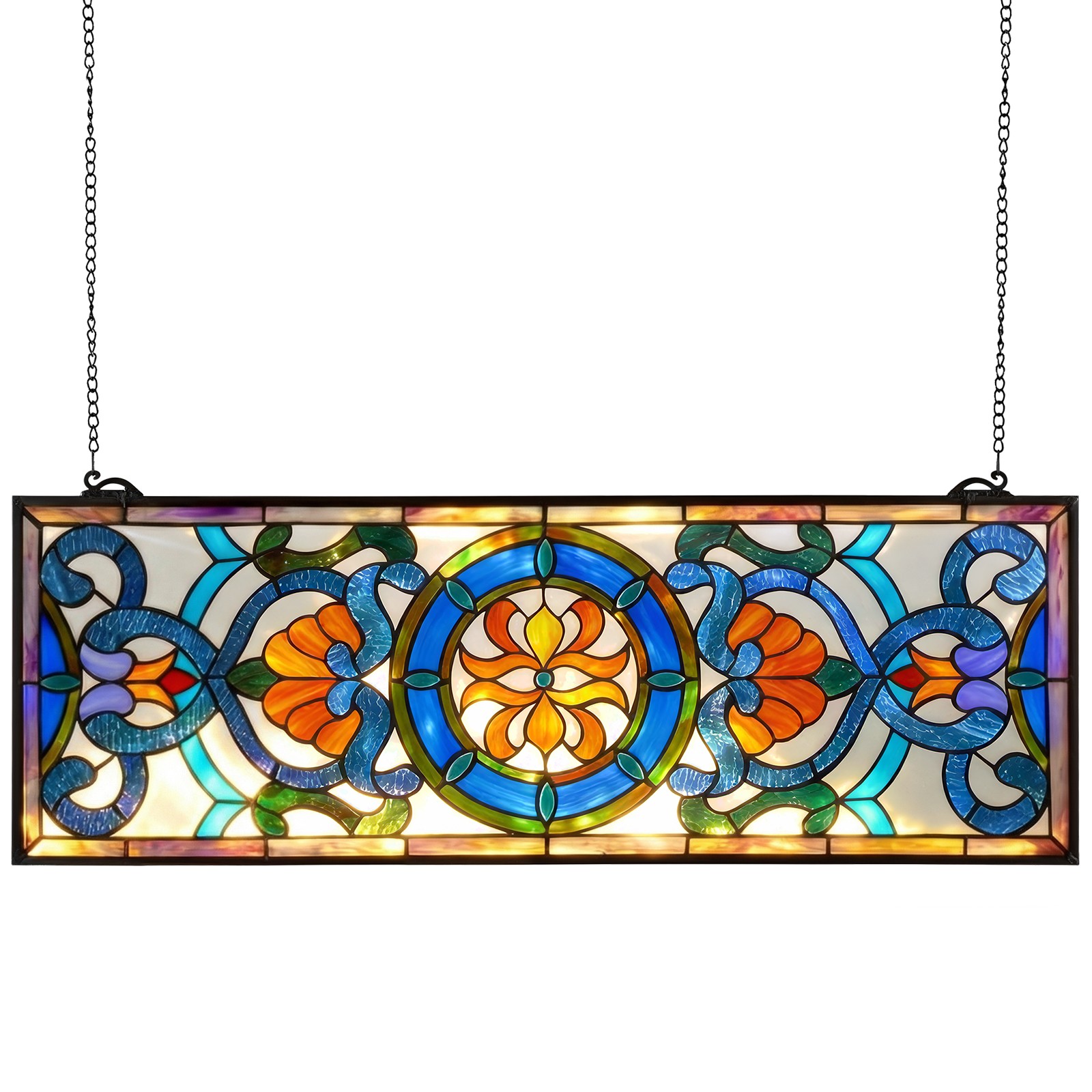 VEVOR Stained Glass Window Panel Tiffany Style Hanging Window Panel 35.1
