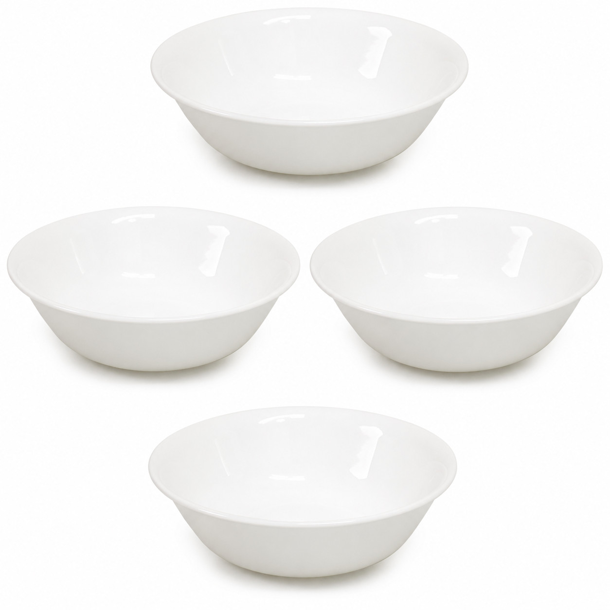 4pk- Corelle Vitrelle 1-Quart Serving Bowls Winter Frost White 8.5\