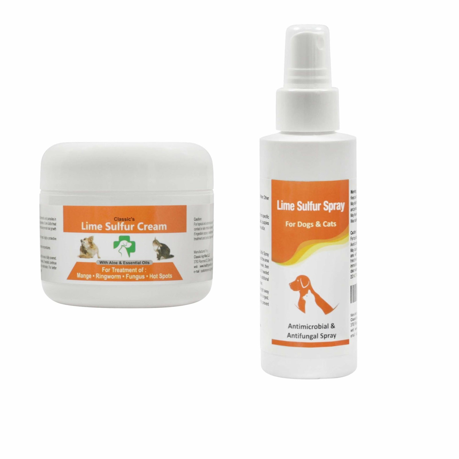 Bundle of Classic\'s Lime Sulfur Pet Skin Cream and Spray